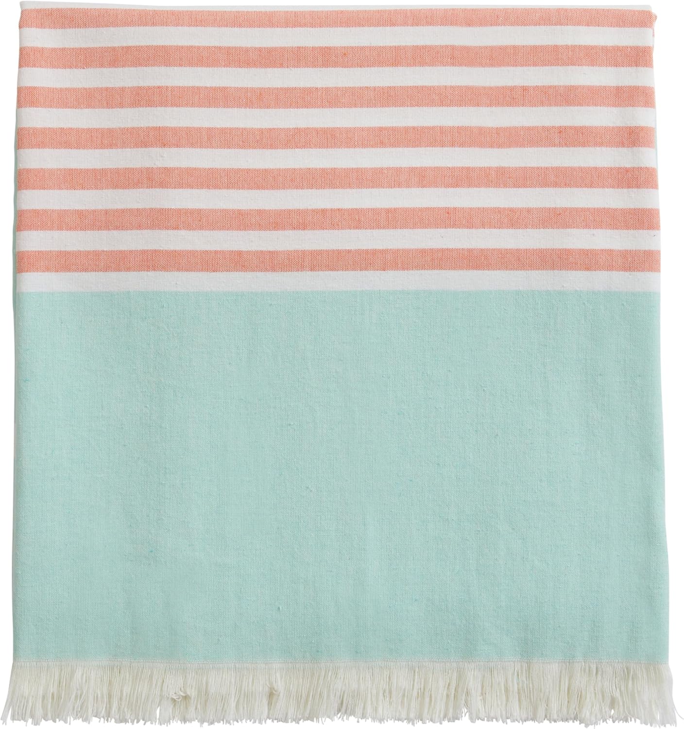 The Good Earth 4 Pack Oversized Turkish Beach Towel Set - 35" x 78" - Luxury Portuguese Cotton - Sand Resistant - Mint/Coral