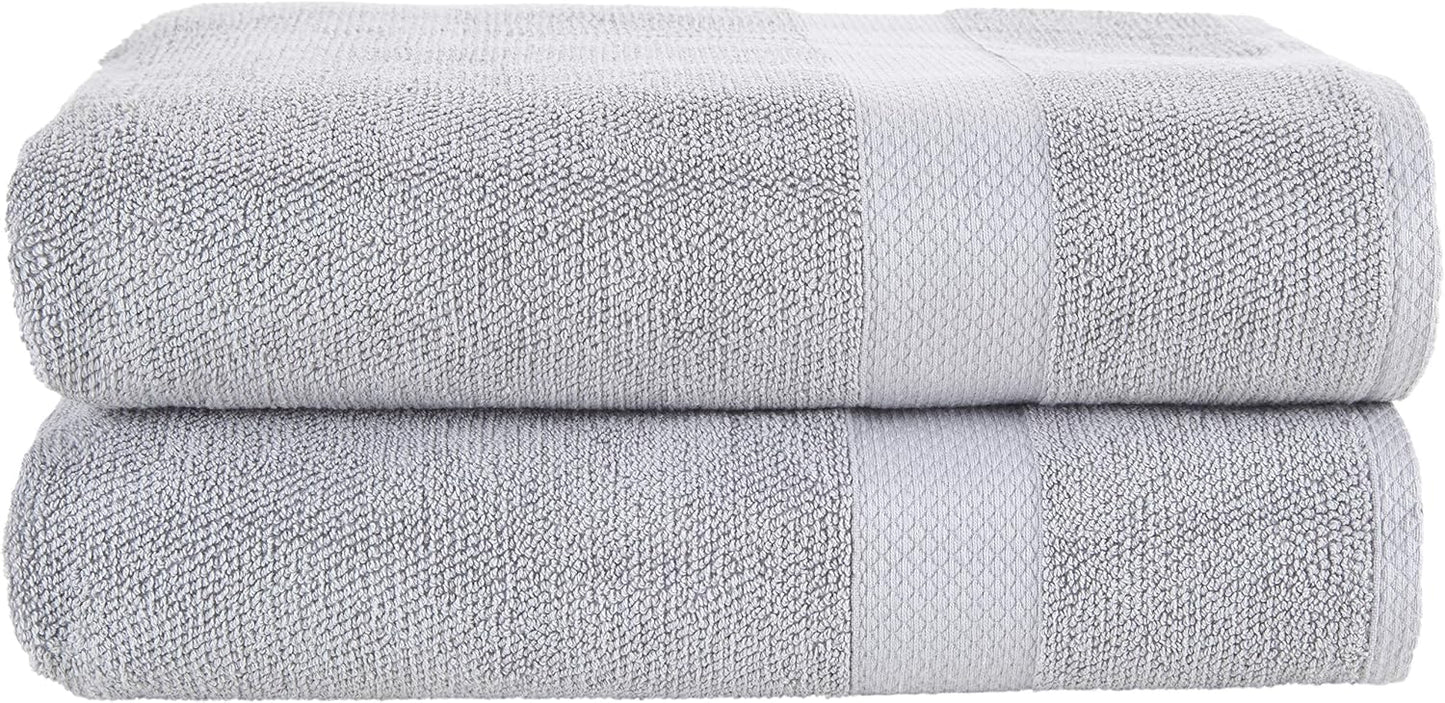 MAURA Premium Bath Sheets 100% Cotton 35x70 Oversized Ultra Absorbent Quick Dry Soft Towel Set for Bathroom Extra Large Bath Towels, Cool Grey