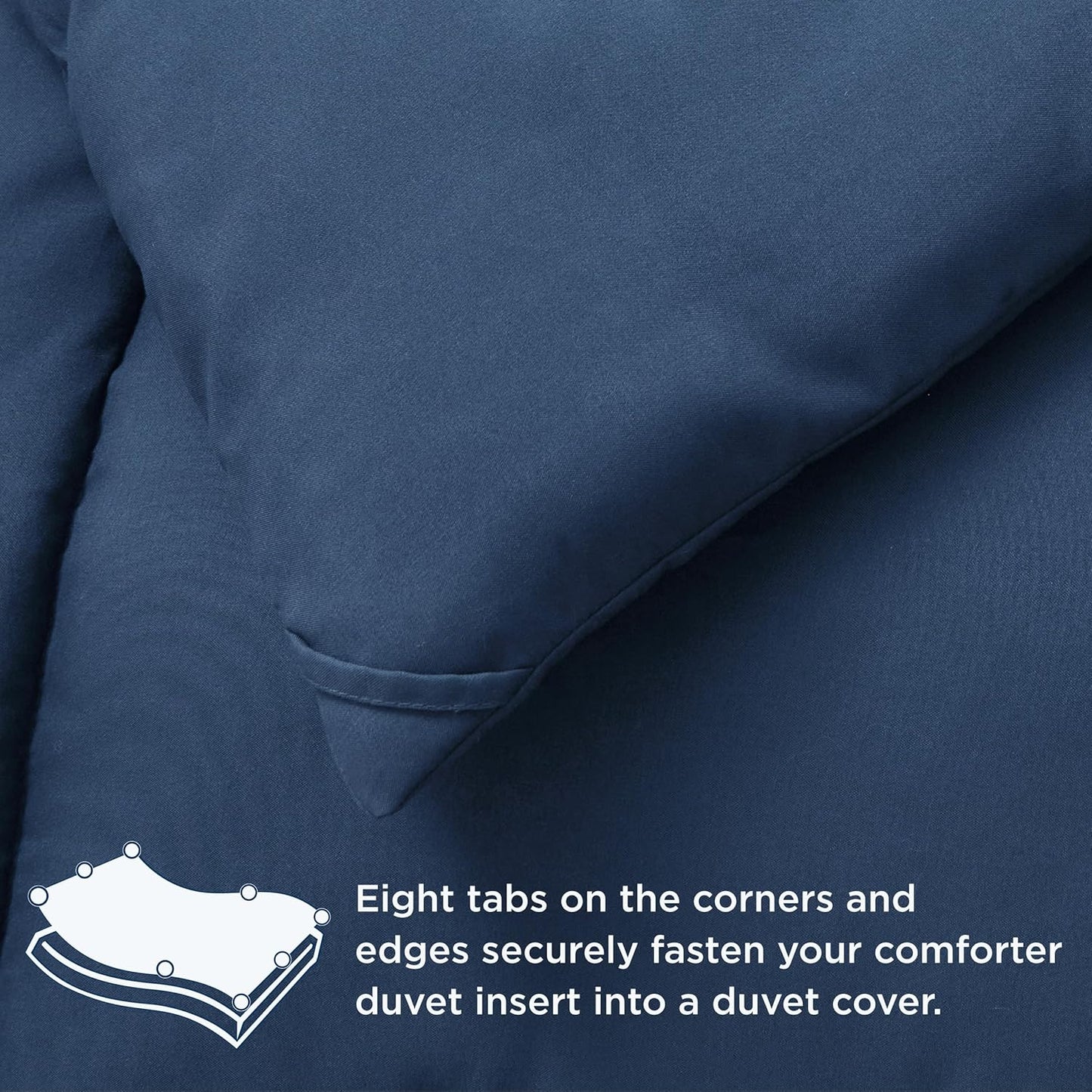 Bedsure Comforter Duvet Insert - Quilted Comforters Twin Size, All Season Duvet, GentleSoft Down Alternative Bedding, with 8 Tabs, Gifts for Women/Men, Dark Slate Blue, Twin 88 x 68 Inches