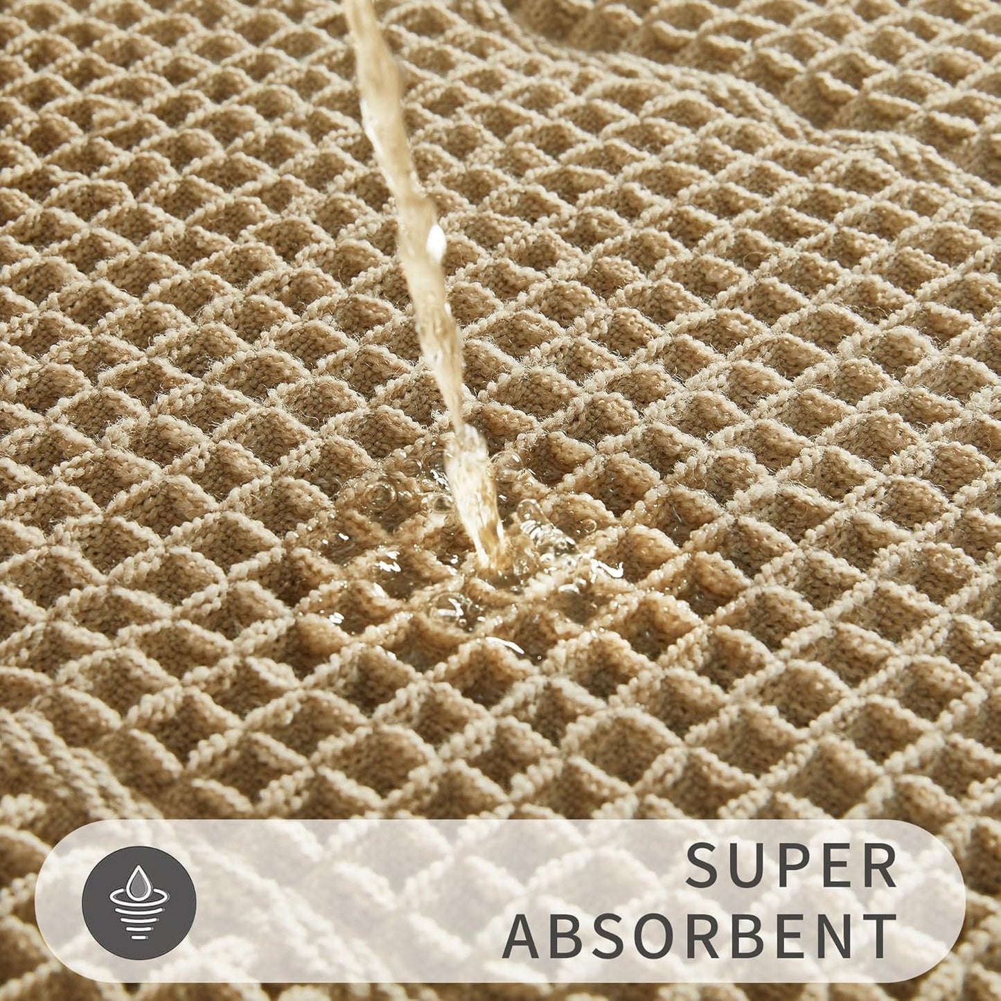 Bath Decor Bath Rugs,Upgraded Waffle Bath Mat,Super Absorbent Non Slip Bath Carpet,Machine Washable Bathroom Rugs for Bathroom, Quick Dry Shower Mats, Ultra Soft,Brown,24" x 36"