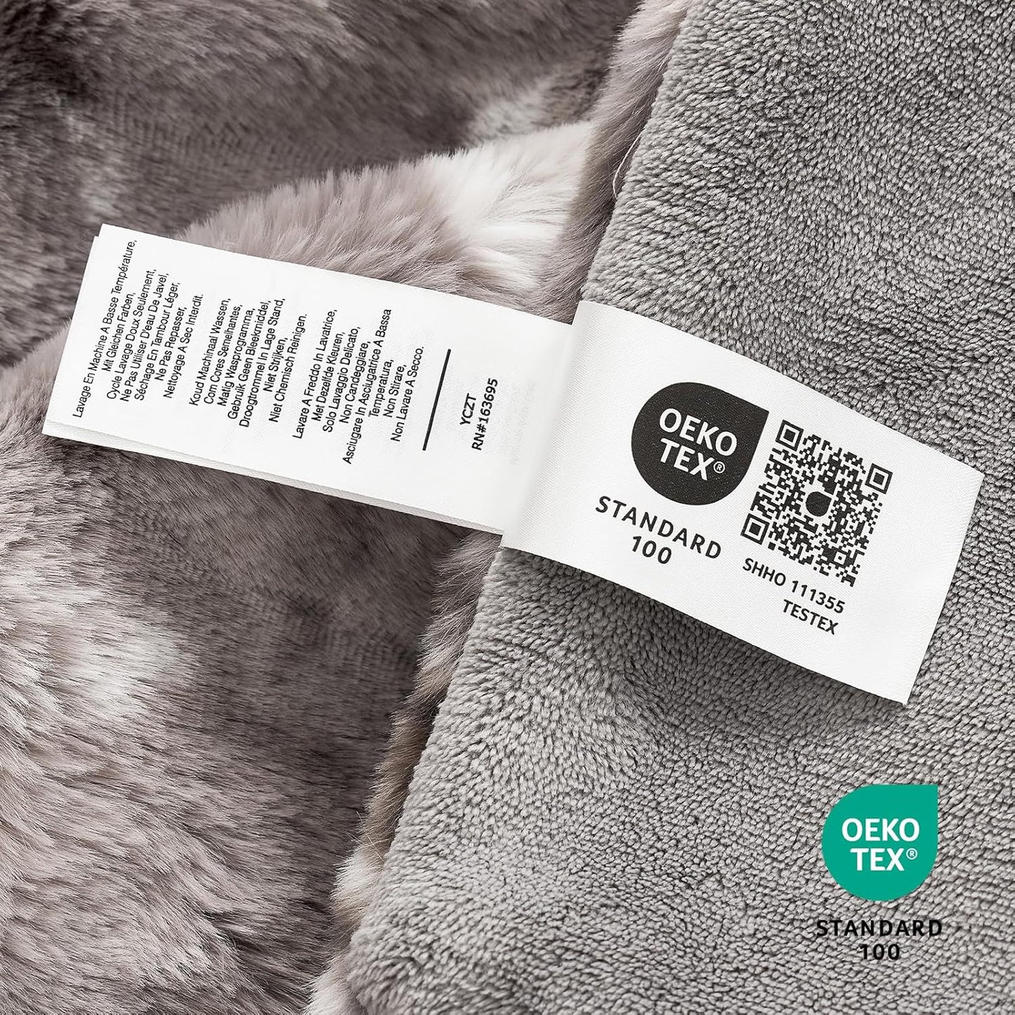 Cozy Bliss Faux Fur Throw Blanket for Couch, Fuzzy Soft Plush Thick Striped Blanket for Sofa Bedroom Living Room, 60 * 80 Inches Tie-dye Grey