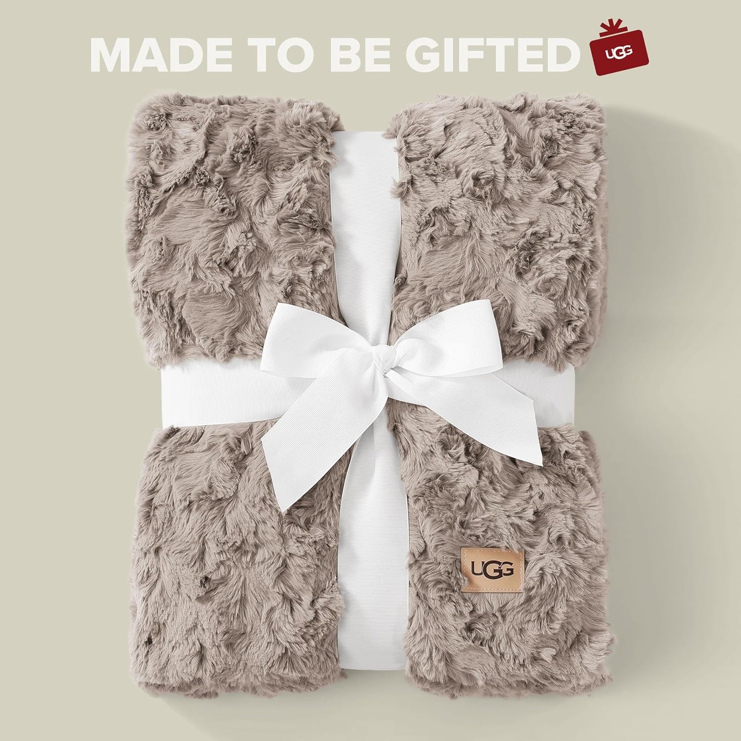 UGG Faux Fur Twin Size Blanket, Double-Sided Warm Cozy Blanket, Extra Large Throw for Sofa, Washable Bedding for Twin XL Size Bed, Cute Room Decor, 66" x 90", Oyster Brown (Adalee)