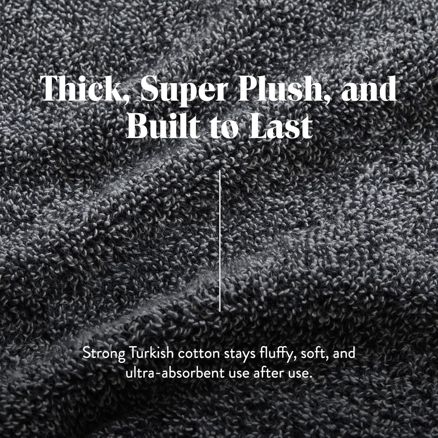 Brooklinen Super-Plush Turkish Cotton Washcloths Set of 2 Cotton, 820 GSM, Highly Absorbent, Machine Washable, Perfect for Home & Bathroom (13" x 13", Marled Black)