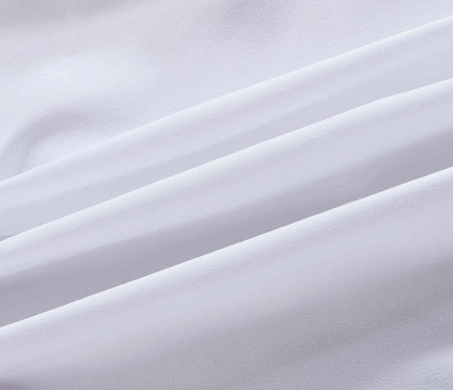 Sheets & Beyond Wrap Around Solid Microfiber Luxury Hotel Quality Fabric Bedroom Gathered Ruffled Bedding Bed Skirt 14 Inch Drop (Full, White)
