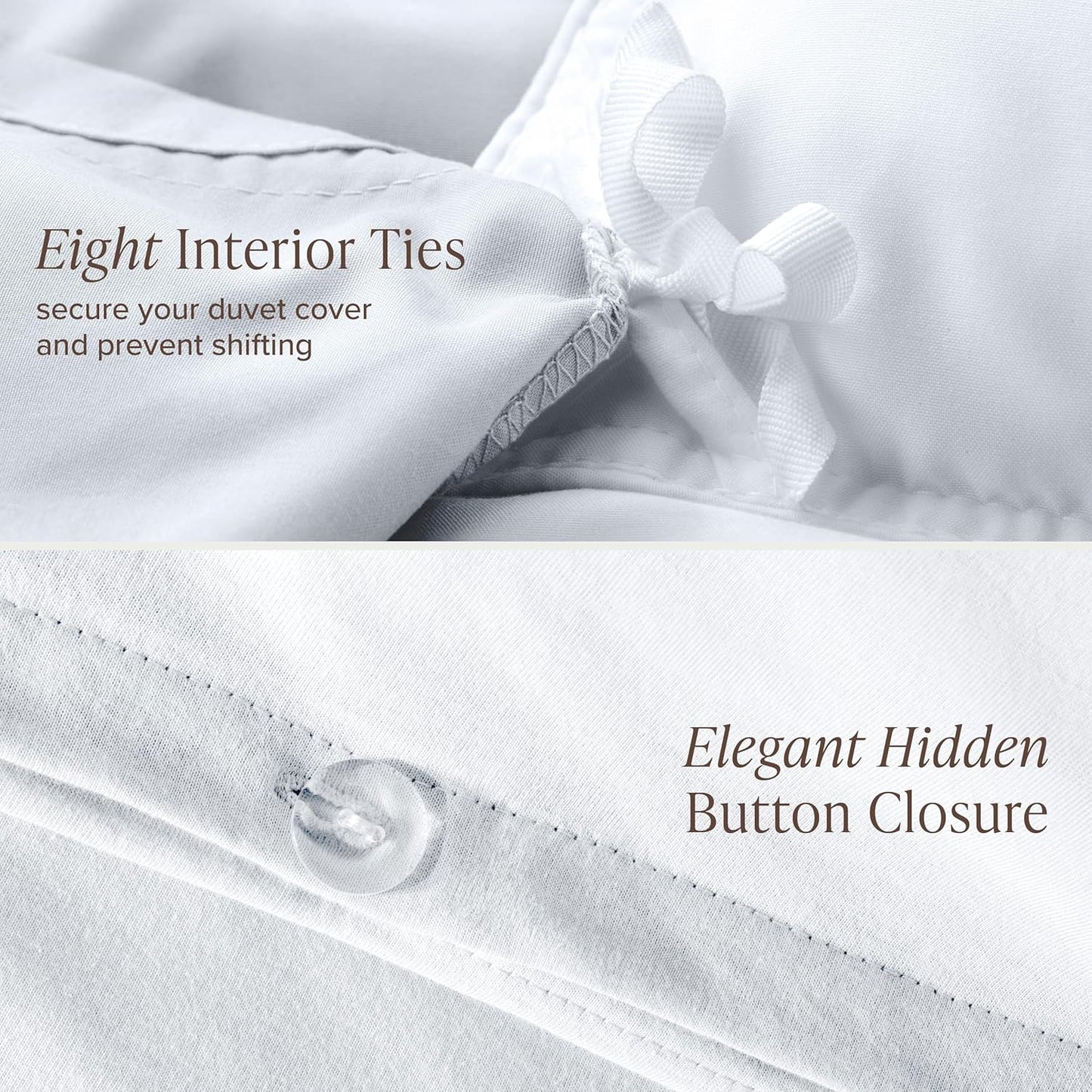 Bare Home 100% Organic Cotton Jersey Duvet Cover Set - King/Cal King Size - Ultra Soft - 100% Cotton - 3pcs - Corner Ties - Button Closure - Bedding Duvet Cover & Pillow Shams (King/Cal King, White)