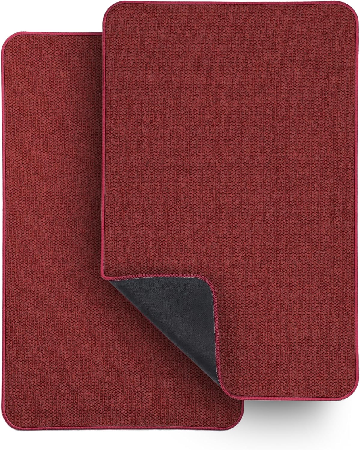 Christmas Bath Mat,Ultra Thin Bathroom Rugs,Bath Mats for Bathroom,No Slip Bath Rugs,Quick Dry,Machine Washable,Low Pile,Absorbent,Shower Outside,Sink,Home Decor Accessories.Red,1'5"x2'3"(2 Pack)