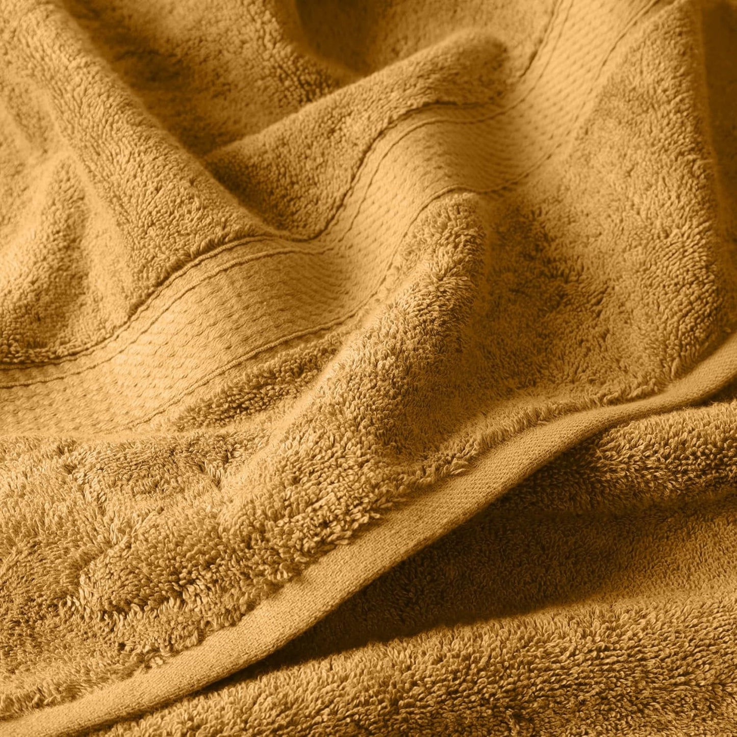 Superior Egyptian Cotton Pile 3-Piece Towel Set, Includes 1 Bath, 1 Hand, 1 Face Towel/Washcloth, Heavyweight, Ultra Soft Luxury Towels, Thick Plush Essentials, Guest Bath, Spa, Hotel Bathroom, Gold