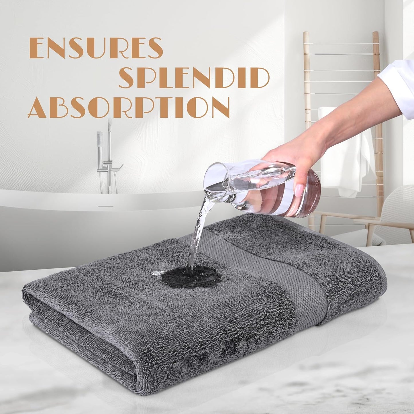 White Classic Luxury Soft Bath Sheet Towels - 650 GSM Cotton Luxury Bath Towels Extra Large 35x70 | Highly Absorbent and Quick Dry | Hotel Quality Extra Large Bath Towels Oversized, Dark Gray, 2 Pack