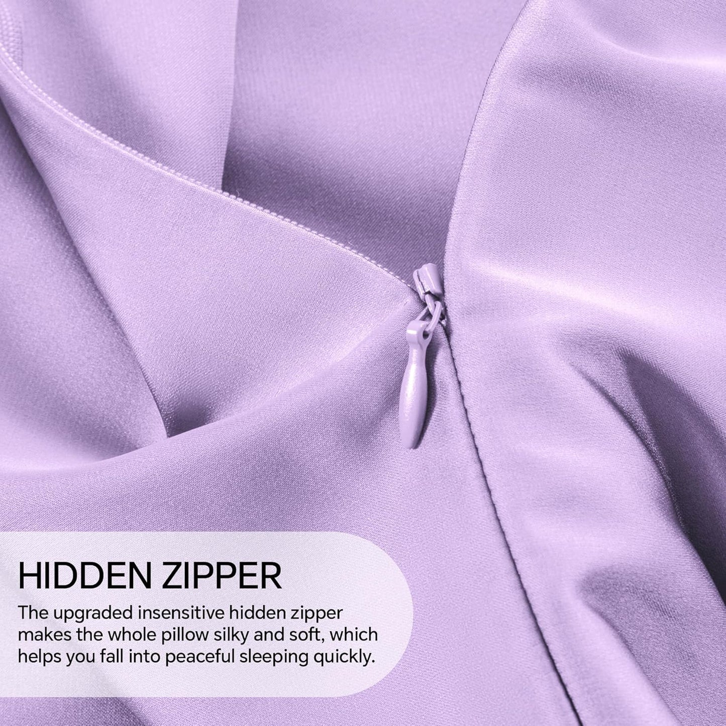 INFIIXSO Body Pillow Cover with Zipper, Luxury Mulberry Silk Body Pillow Case 20x54 Inches, Ultra Smooth and Soft Cooling Long Pillowcase, Gift for Women, Men(Lavender)