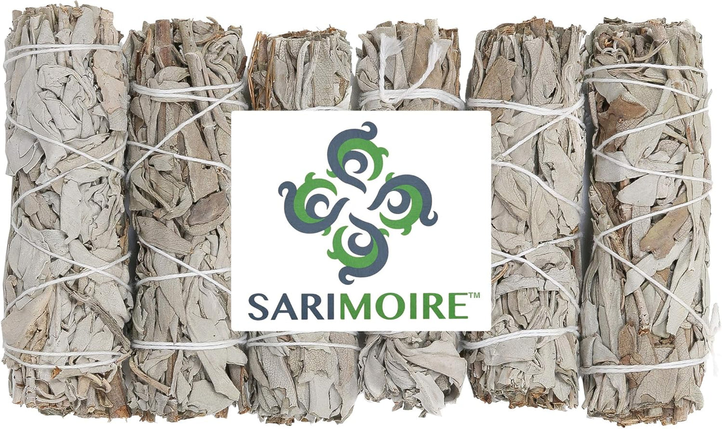 White Sage Smudge Sticks - 6 - 4" Sage Bundles - Perfect Sage Stick Smudge Sticks Smudging Kit Replenishment