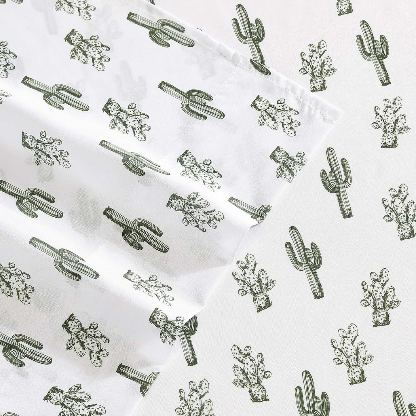 Wrangler - Twin XL Bed Sheets, Breathable & Wrinkle Resistant Bedding with Matching Pillowcase, Lightweight for Year-Round Use, Dorm Essentials (Cacti Green)