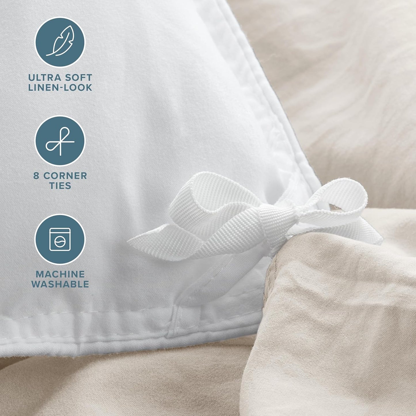 Bare Home Microfiber Duvet Cover Set - Ultra Soft Washed Microfiber - Oversized King Size - Linen-Like Look - Easy Care - Breathable Fabric - Our Softest Duvet Cover Set (Oversized King, Fog)