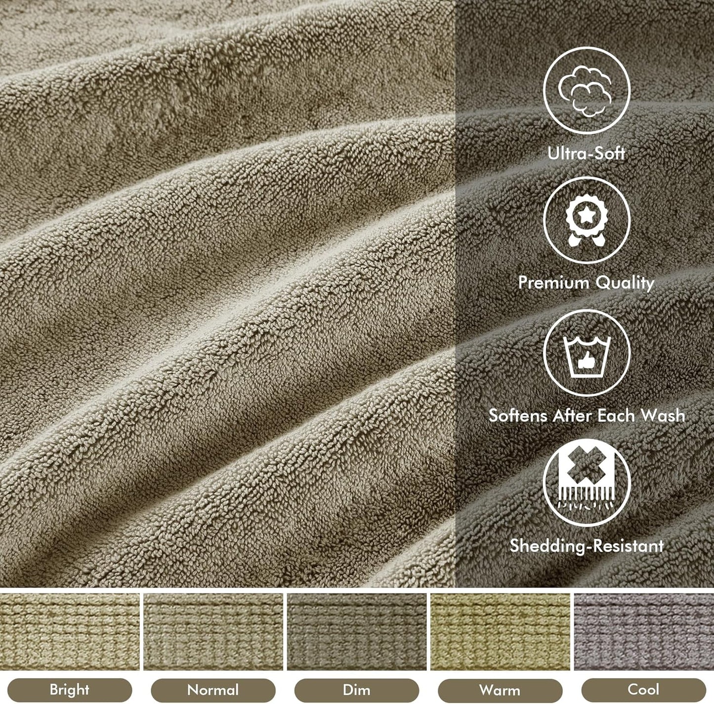 Madison Park 800GSM Bathroom Towel Set of 8 100% Cotton Bath Towel Set for Bathroom Luxurious Highly Absorbent 2 Bath Towels 2 Hand Towels 4 Washcloths Quick Dry Spa Quality Beige