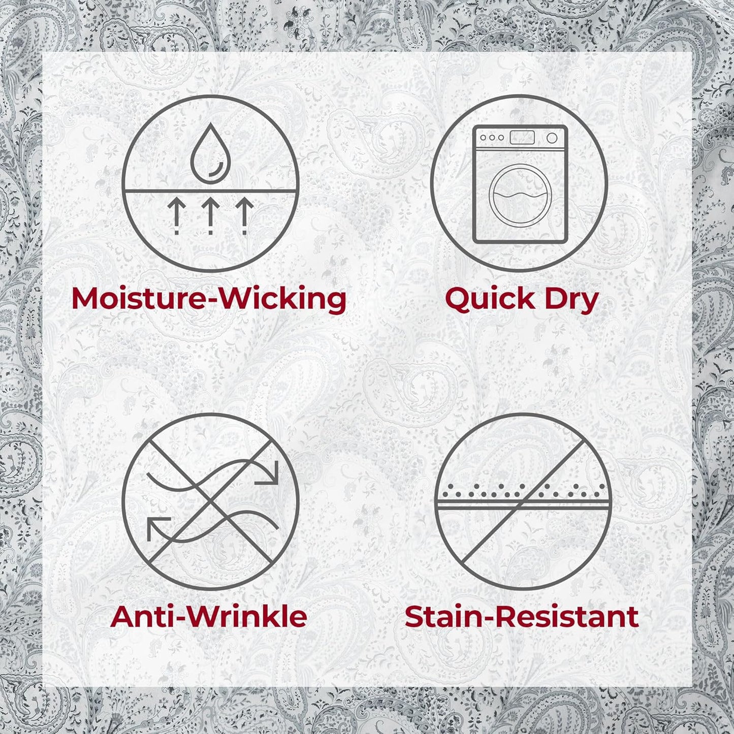Mellanni California King Sheets Set - 4 PC Iconic Collection Bedding - Hotel Luxury, Extra Soft, Cooling Bed Sheets - Wrinkle, Fade, Stain Resistant (Cal King, Paisley Gray)