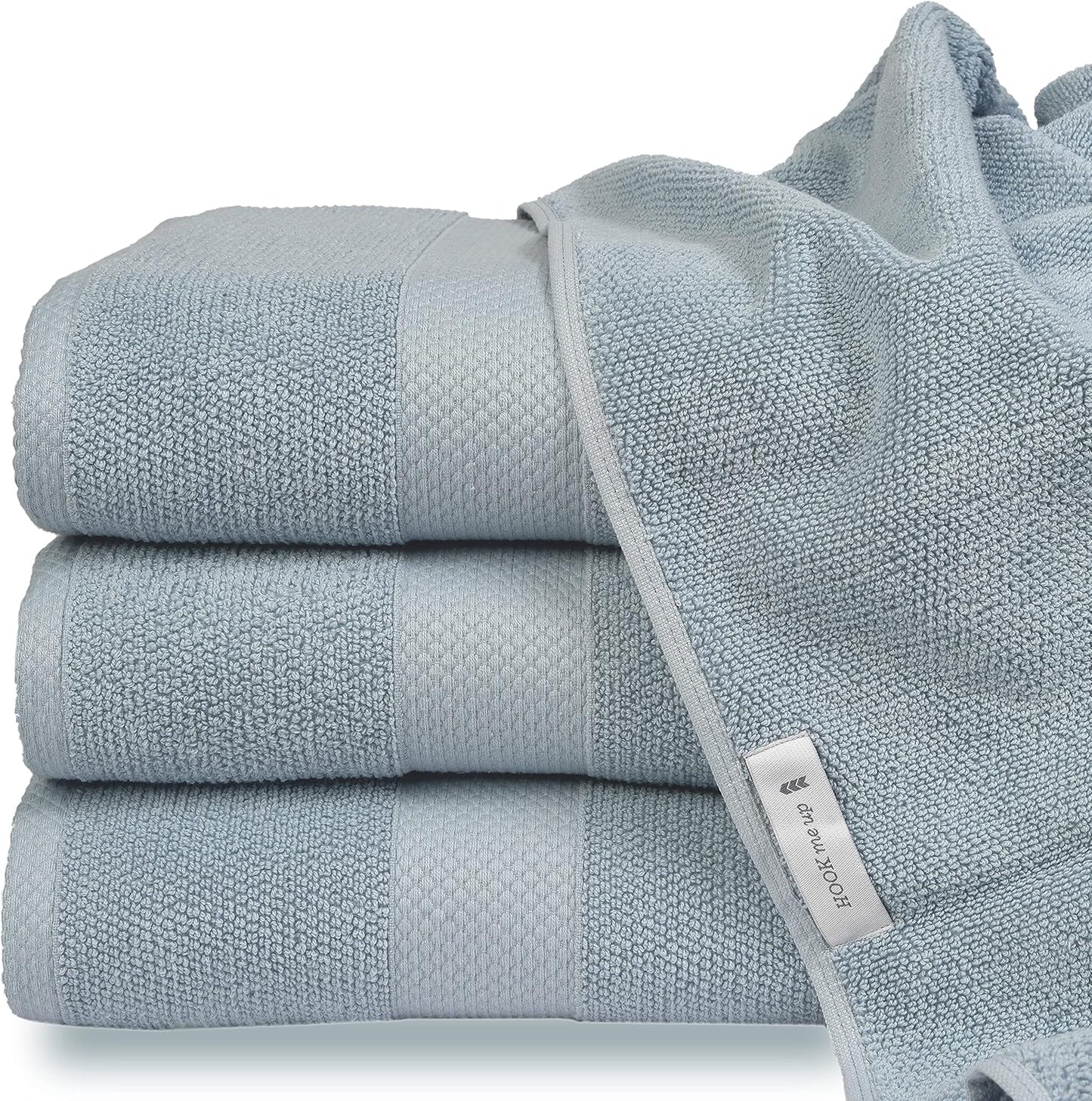 MAURA Premium Bath Towels 100% Cotton 27x54 Ultra Absorbent Quick Dry 4 Pack Soft Terry Bath Towels Set for Bathroom, Hotel and Spa Quality, Serenity Blue