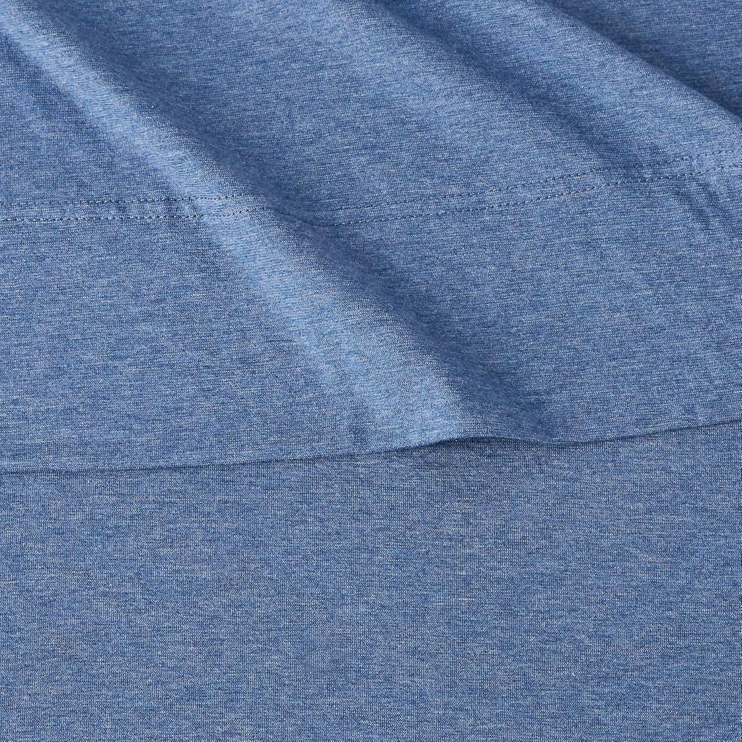 Amazon Basics Cotton Jersey 4-Piece Bed Sheet Set, King, Chambray Blue, Solid