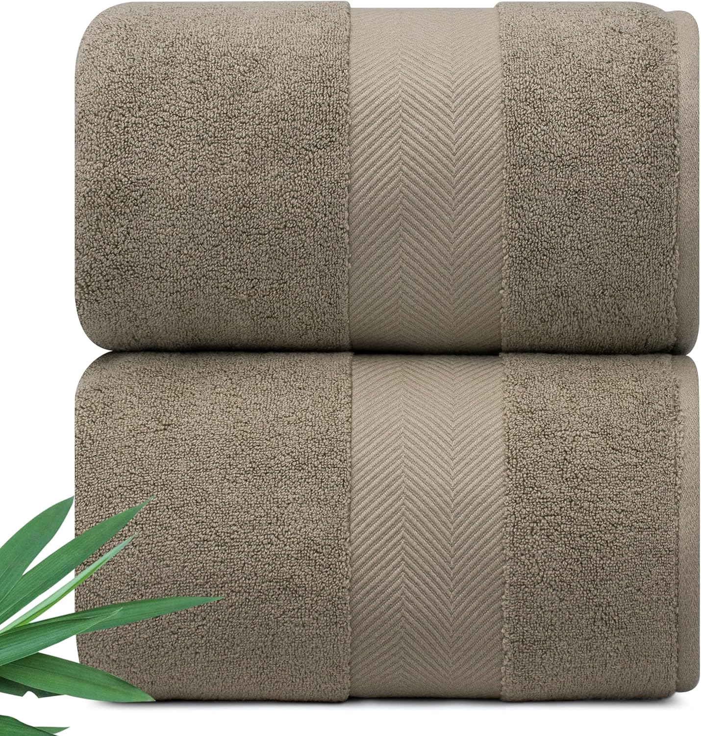 Ultra Soft & Plush Viscose from Bamboo Bath Sheets - 700 GSM Pack of 2 - Extra Large 70x35 in - Super Absorbent & Quick Drying (Taupe)