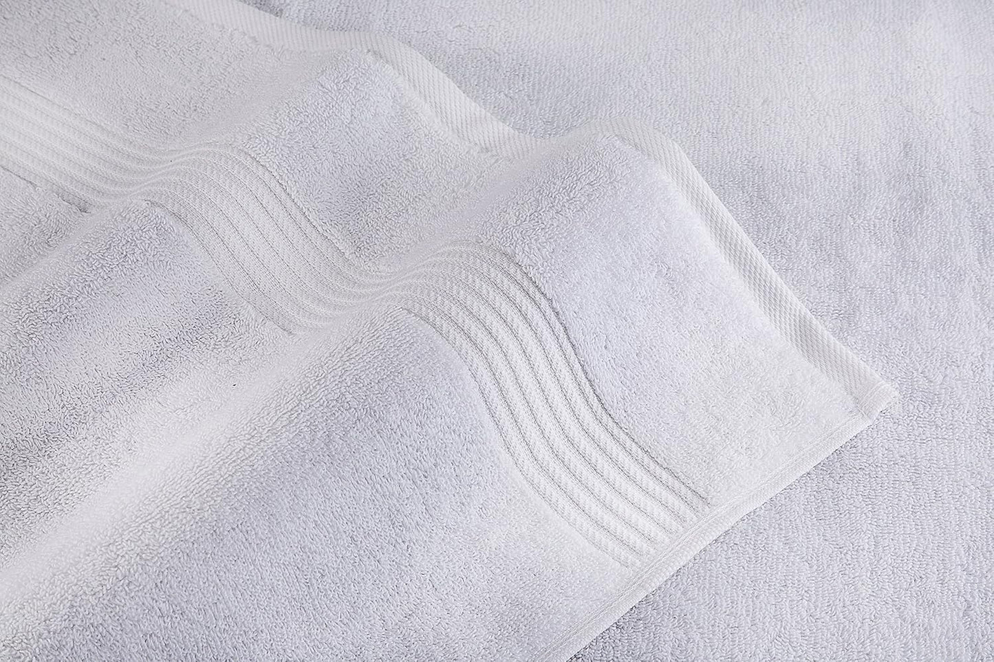 American Veteran Towel, 6 Piece Towel Set for Bathroom, 100% Cotton Turkish Bathroom Towels, 2 Bath Towels 2 Hand Towels 2 Washcloths, White