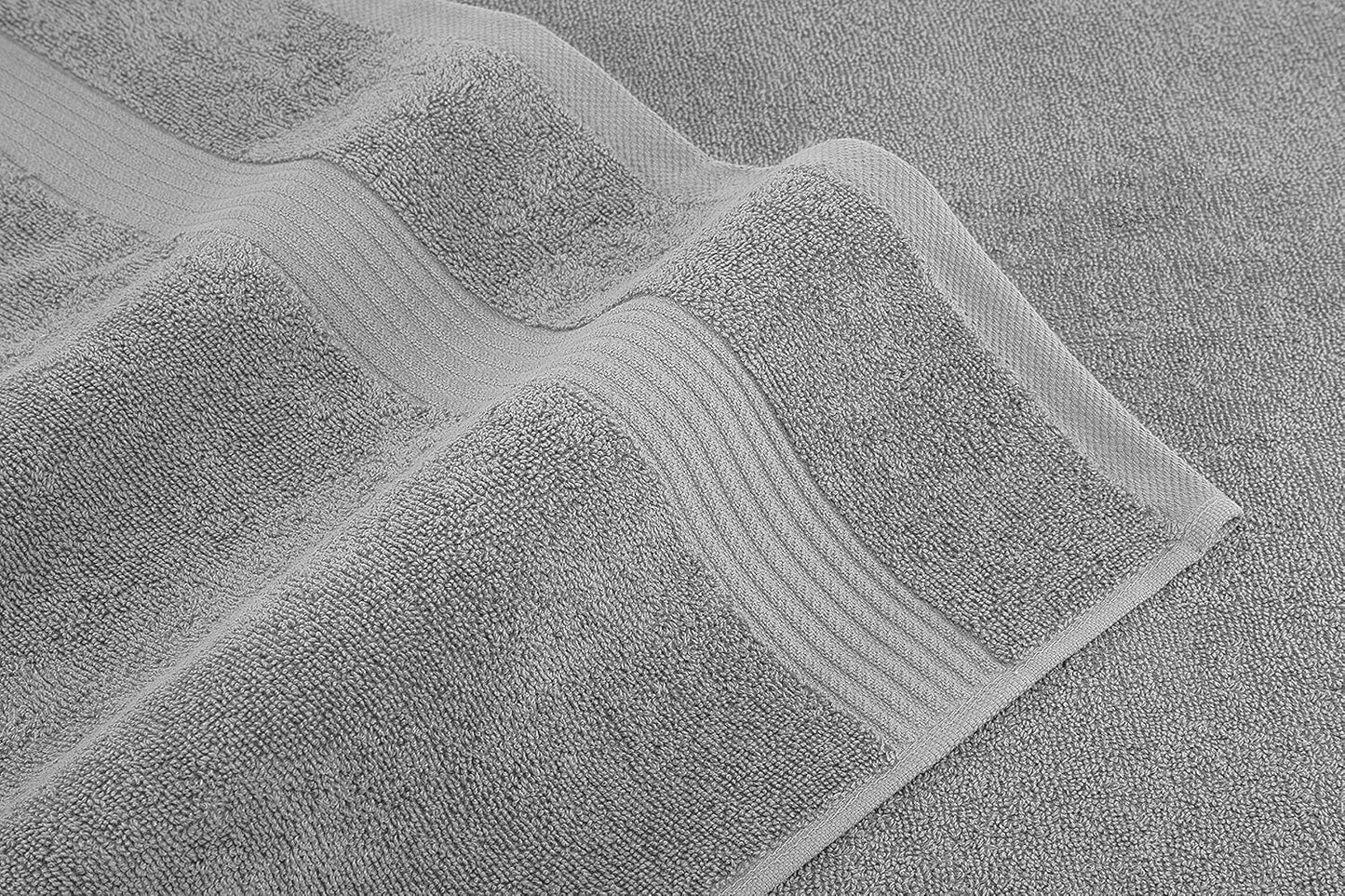 American Veteran Towel, 6 Piece Towel Set for Bathroom, 100% Cotton Turkish Bathroom Towels, 2 Bath Towels 2 Hand Towels 2 Washcloths, Cool Grey