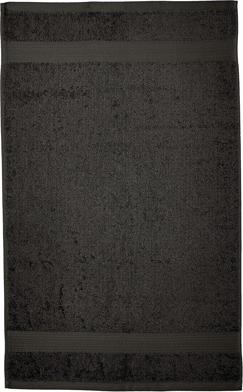 Amazon Basics 6 Piece Fade Resistant Hand Towel, 100% Cotton, Black, 26'' x 16''