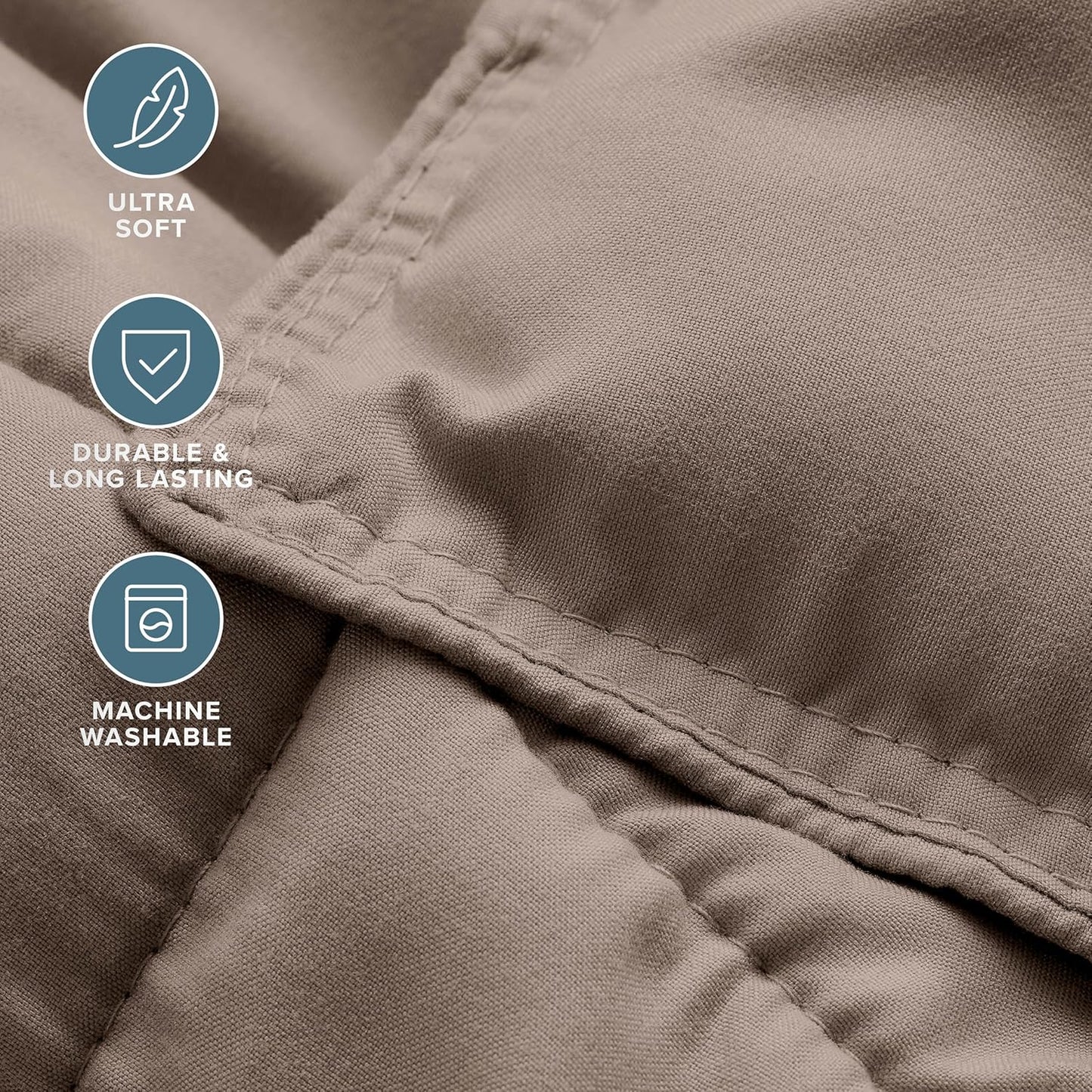 Bare Home Comforter Set - Full Size - Ultra-Soft - Goose Down Alternative - Premium 1800 Series - All Season Warmth (Full, Taupe)