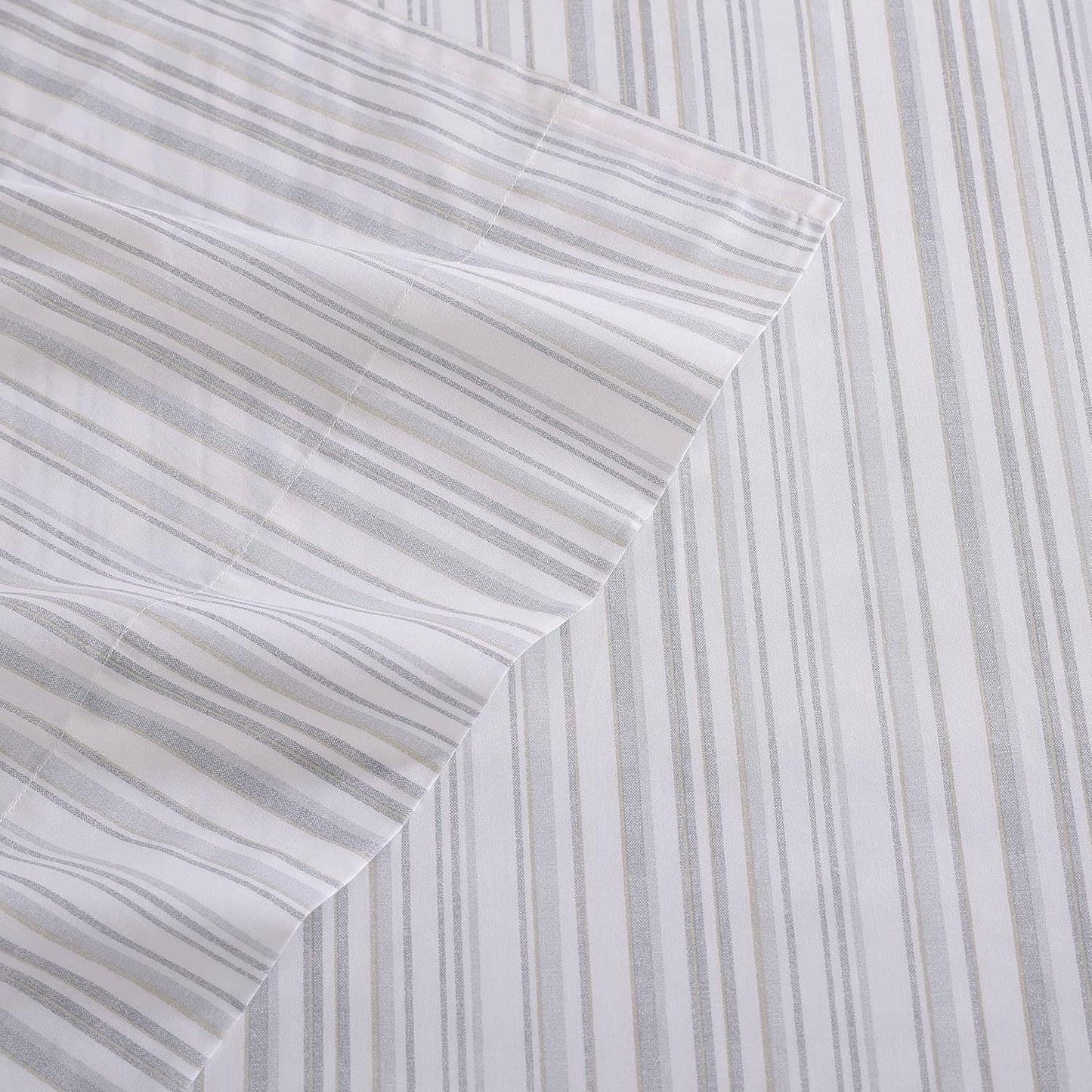 Tommy Bahama - King Sheets, Cotton Percale Bedding Set, Crisp & Cool, Stylish Bedding Set (Kahanu Stripe Grey, King)