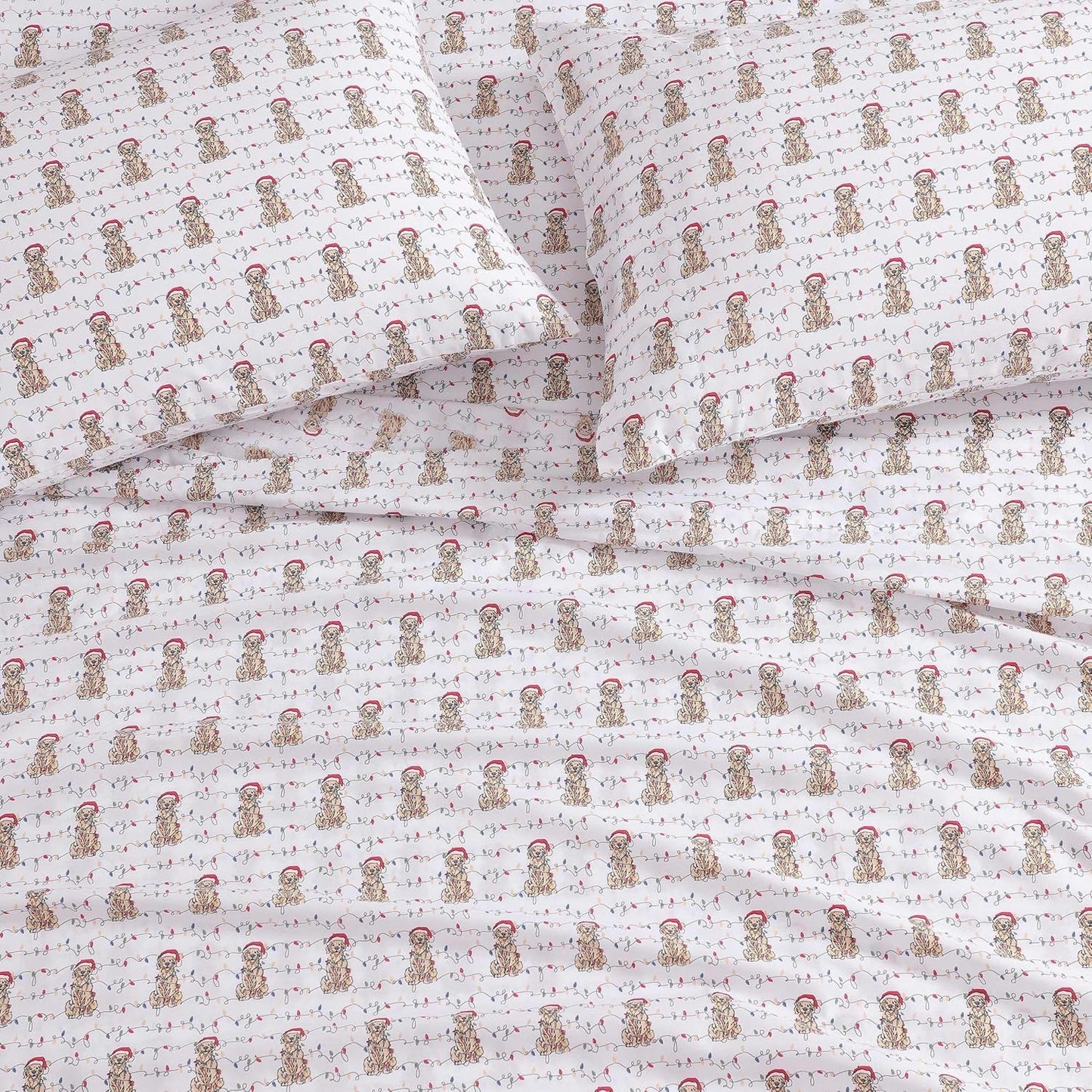 Tommy Bahama - Queen Size Sheet Set, Crisp & Cool Cotton Percale Bedding with a Smooth Lightweight Feel, 4 Piece Holiday Bed Sheets with Matching Pillowcases (Wrapped Up Red)