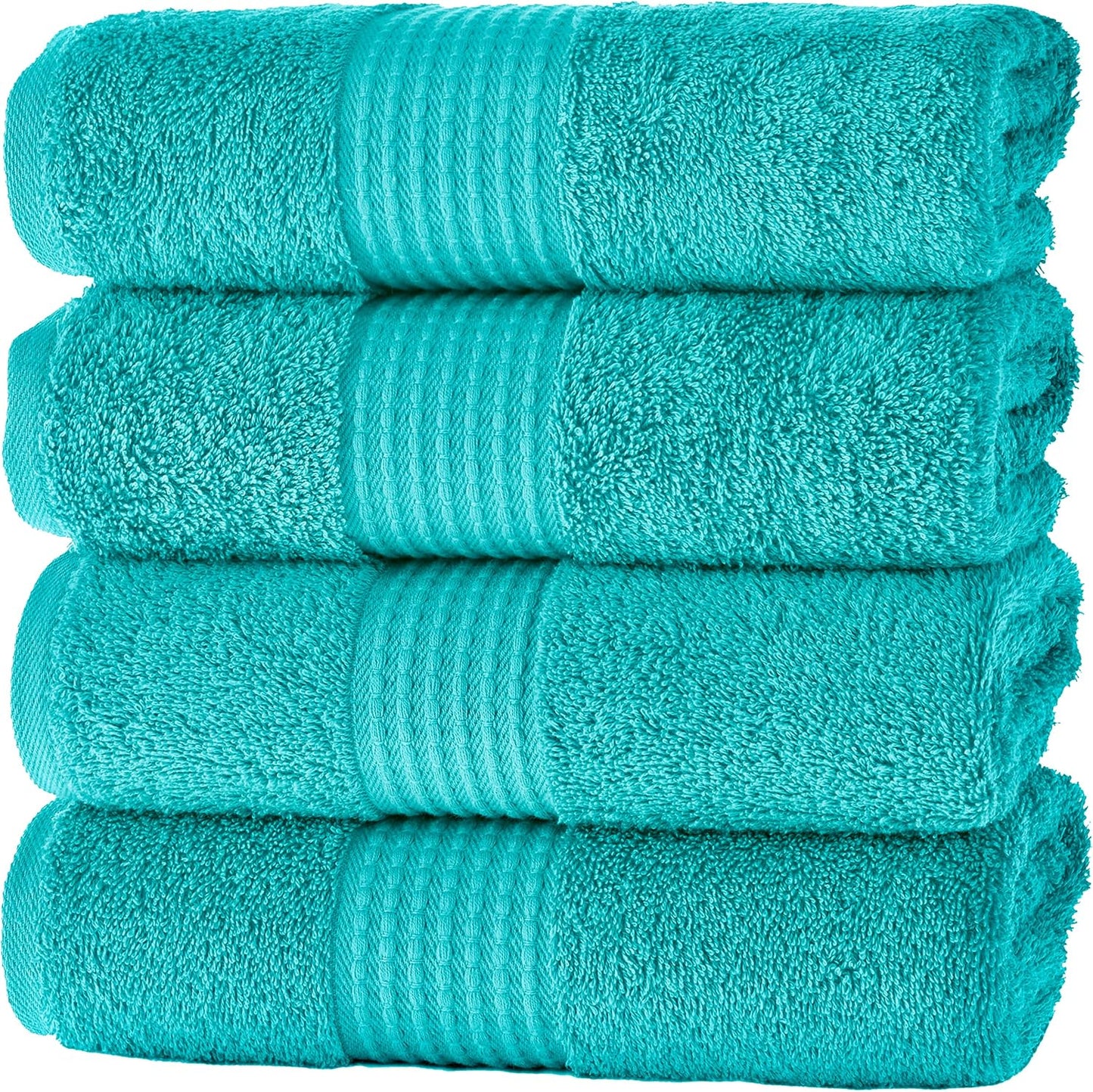 MAURA Basics Hand Towels for Bathroom with Hanging Hook Loops. Soft, Durable, Long Lasting and Absorbent Hand Towel Sets for Bathroom, American Standard Size 16"x28", Turquoise