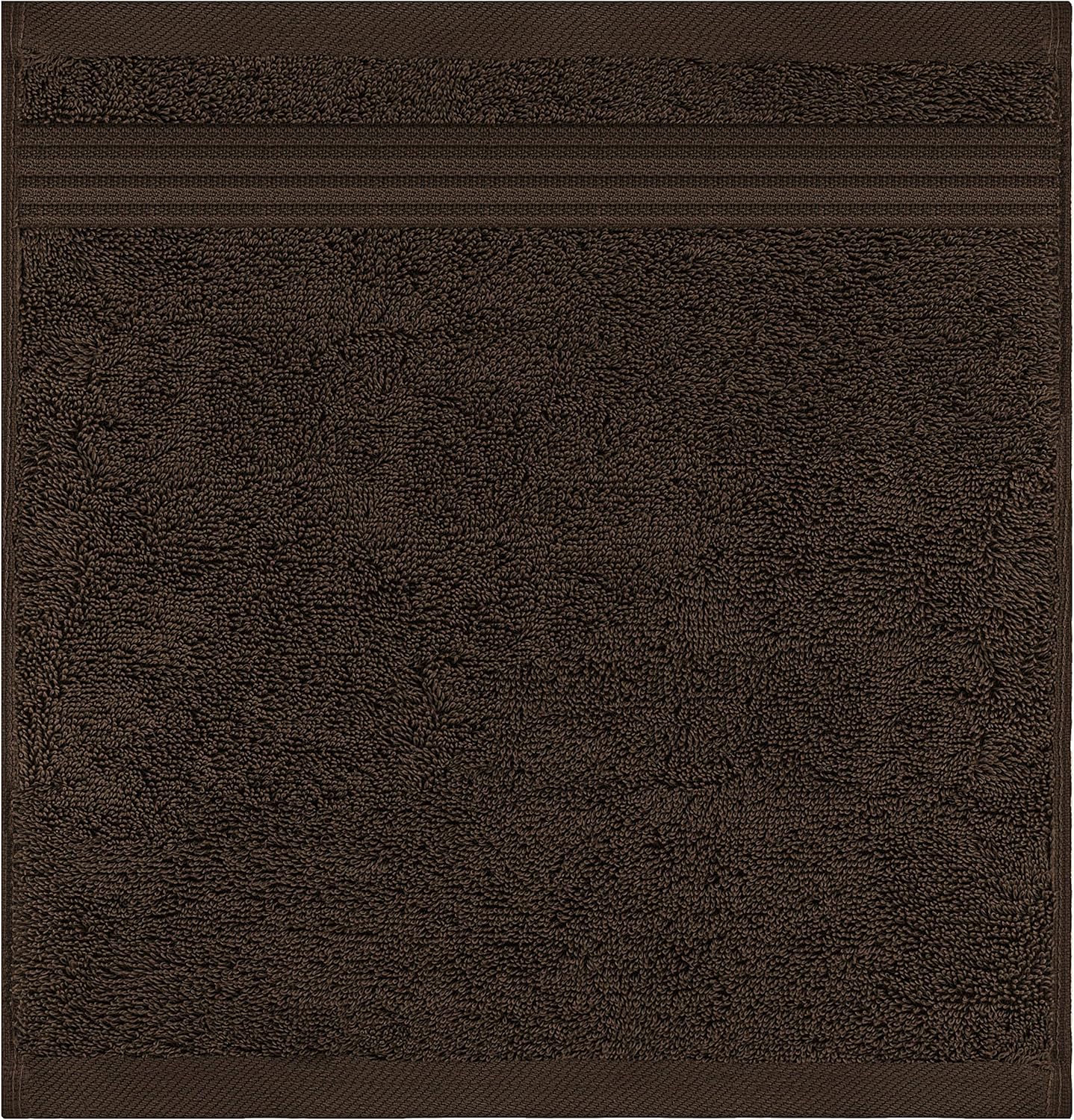 American Veteran Towel, 100% Cotton Turkish Washcloths for Bathroom Essentials 4 Pack, Soft Absorbent Wash Cloths Quick Drying Small Towels Washrags, Brown