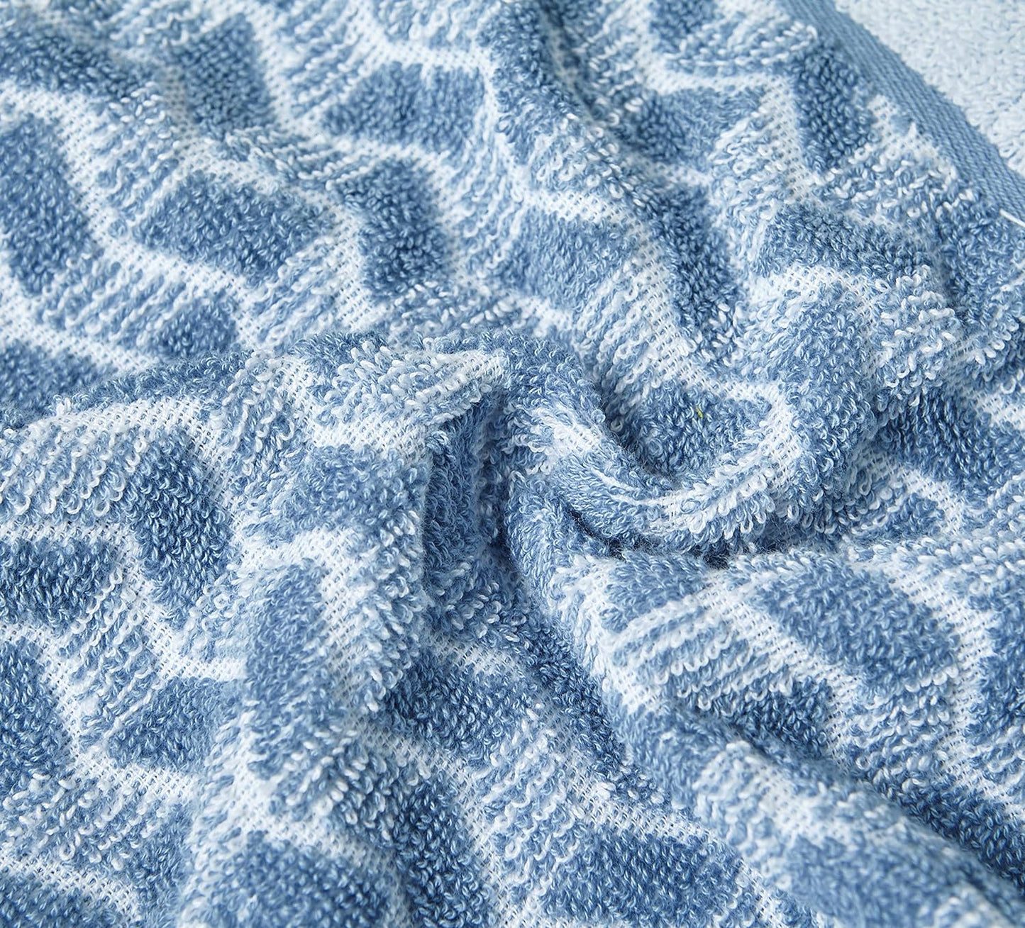 Nautica - Bath Towels, Highly Absorbent & Soft Bathroom Essentials, Oeko-Tex Certified (Zane Chevron Blue, 6-Piece)