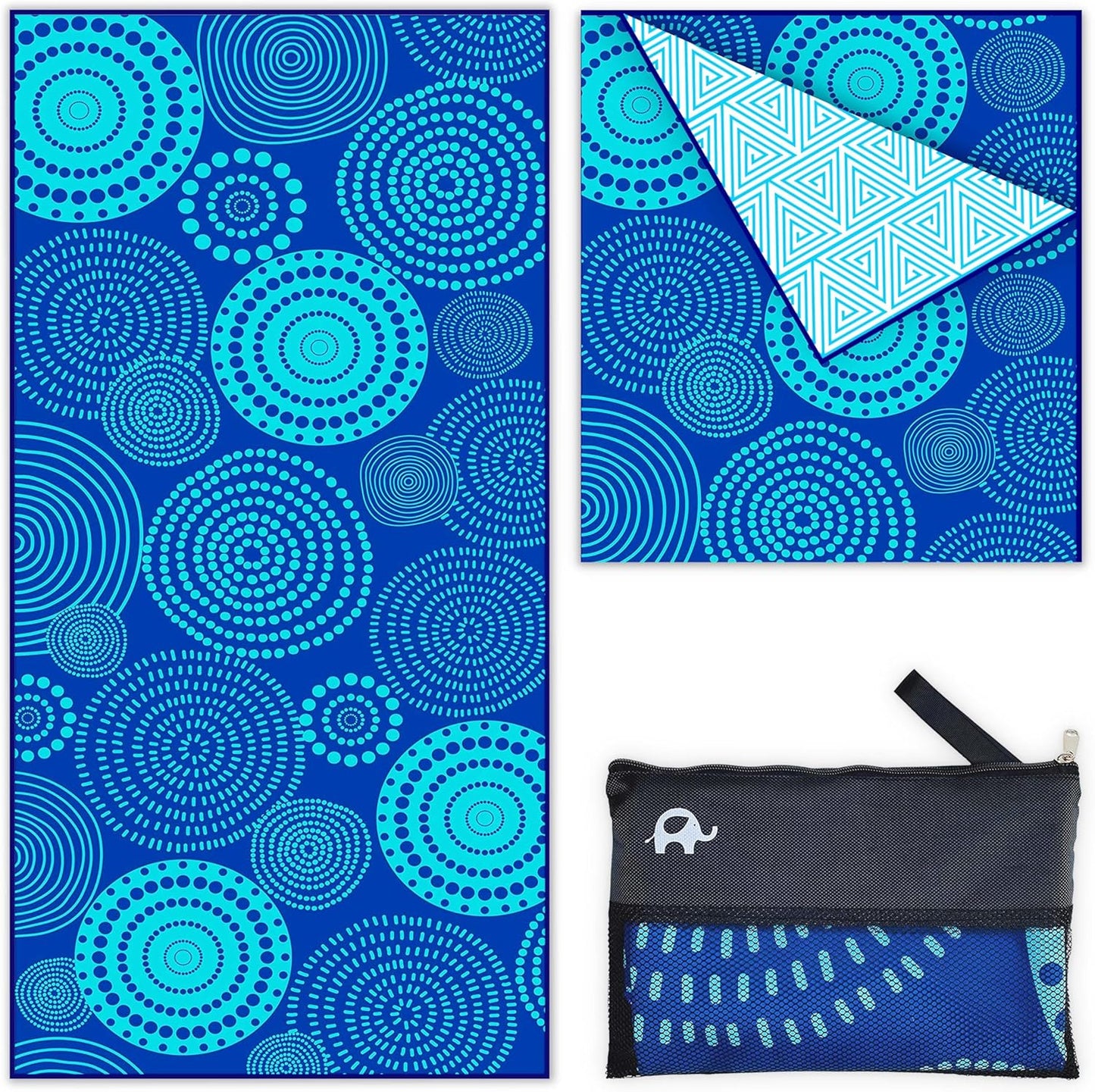 Elite Trend Quick Dry Towel Extra Large 78x35 Inch - Microfiber Beach Towel - Perfect for Beach, Travel, Swimming, Pool, Yoga, Hiking, Camping - Lightweight, Fast Drying, Compact for Adults (Zero)
