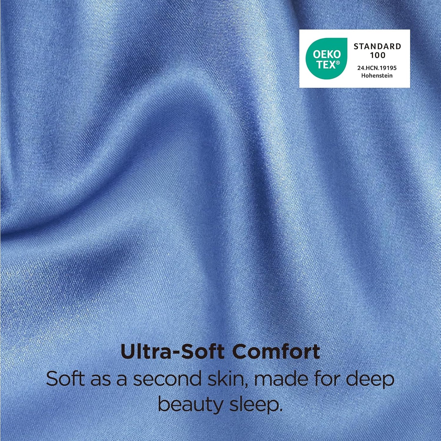Bedsure King Size Satin Pillowcase Set of 2 - Sky Blue Silky Pillow Cases for Hair and Skin with Envelope Closure, Similar to Silk Pillow Cases, Gifts for Women Men, 20x36 Inches, 2pcs