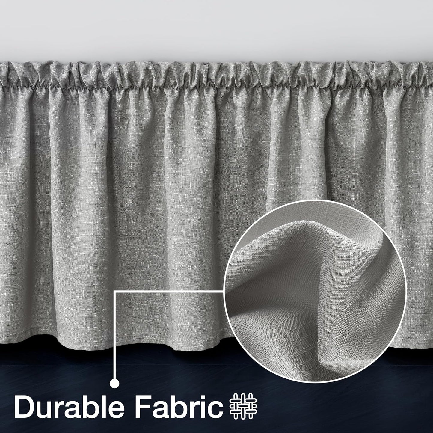 Bed Skirt King/California King Bed Skirt Wrap Around Ruffled Box Spring Cover, Easy Install, Washable 15" Drop Elastic Dust Ruffle by Casual Living, Easy Install, 78-inch x 80-inch, Grey