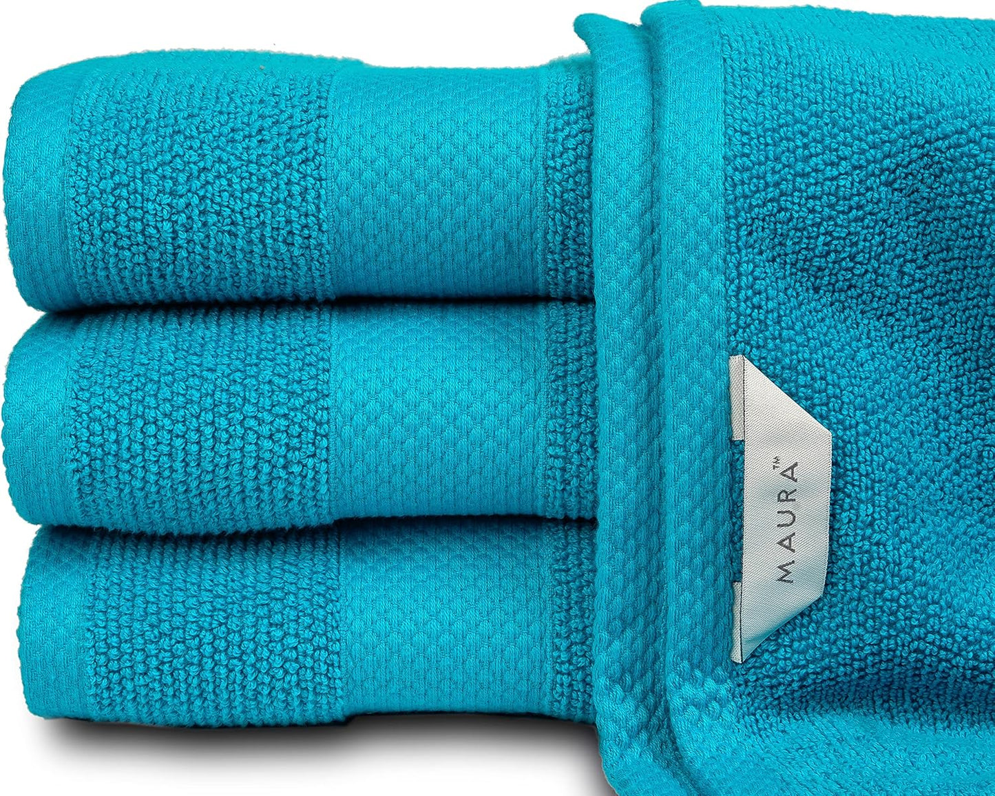 MAURA Premium Hand Towels 100% Cotton 16x30 Oversized Ultra Absorbent Quick Dry Soft Towels for Bathroom Extra Large Hand Towels, Turquoise