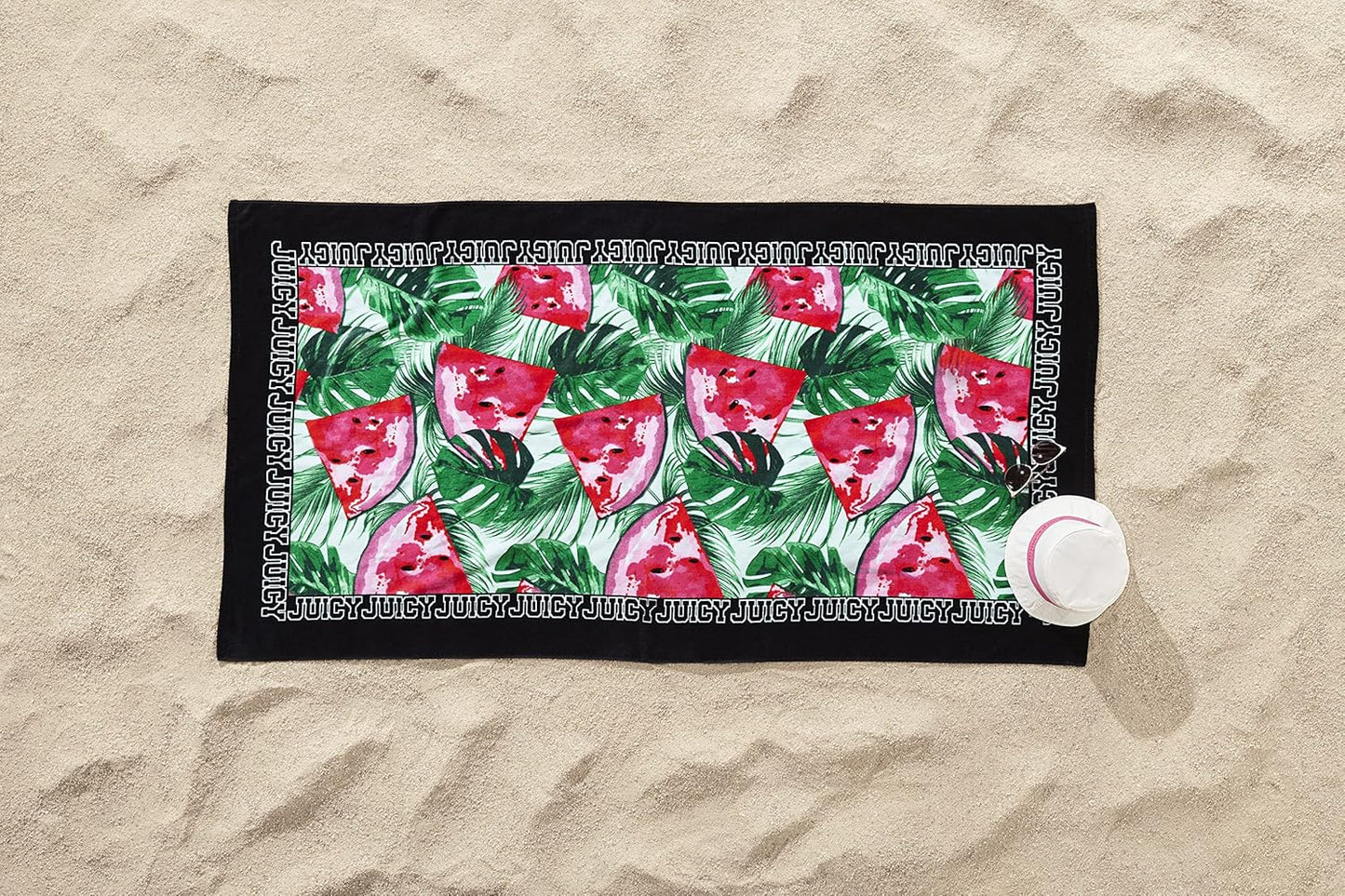 Juicy Couture 100% Cotton Extra Large Beach Towels Oversized Clearance, Pool Towels, Bath Towels - Lightweight & Quick Dry - 36" x 68" (1 Pack) - Pink Flamingo Stripe Pattern Adults Towel