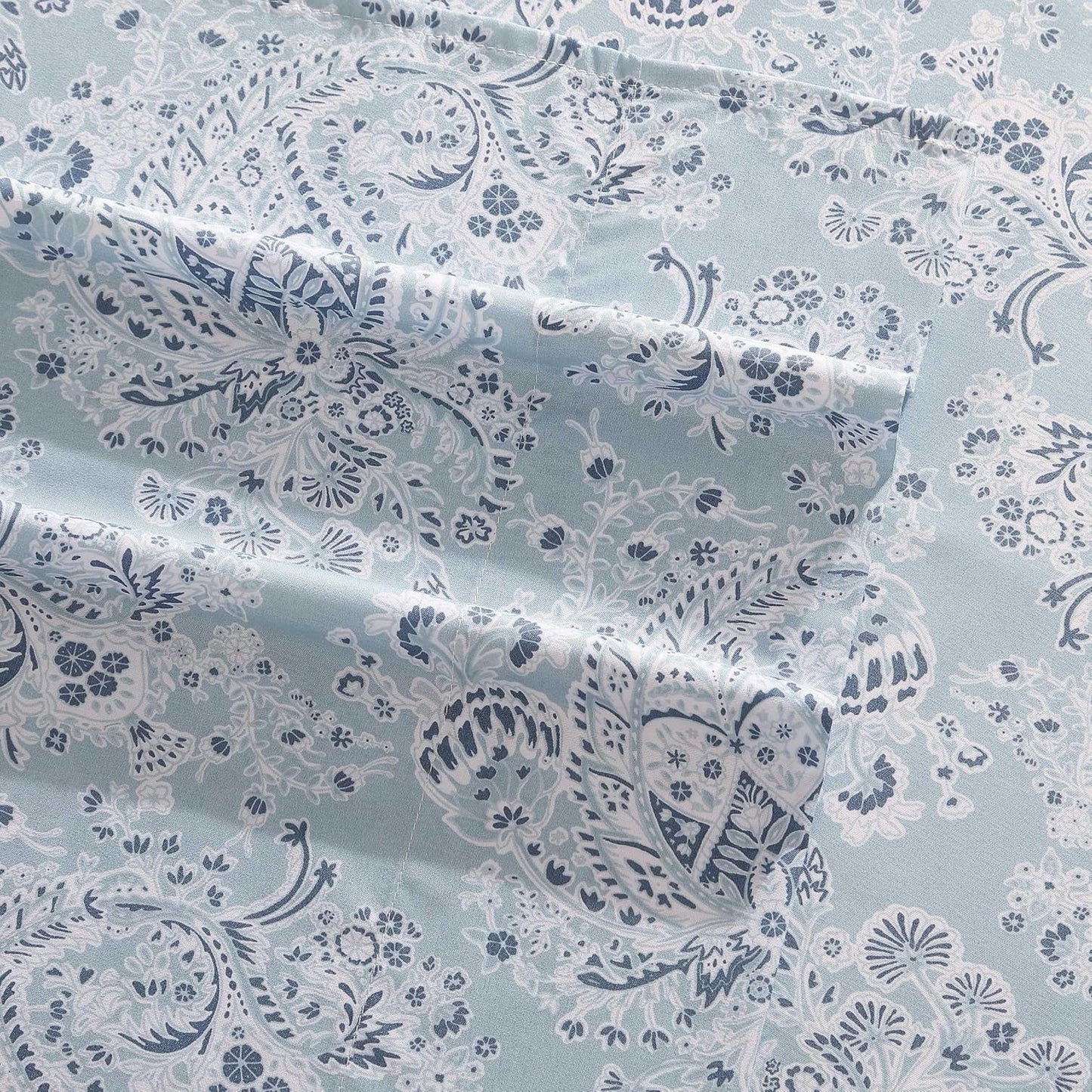 Wrangler - Twin Bed Sheets, Ultra-Soft & Lightweight Bedding with Matching Pillowcase, Lightweight Bed Set for All Season Comfort, Oeko-Tex Certified (Prairieland Paisley Blue)