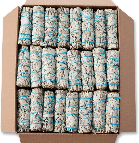 50 White Sage Smudge Sticks 4" ~ Sustainably Harvested ~ for Cleansing & Smudging with Instructions (4" 50 Pack)