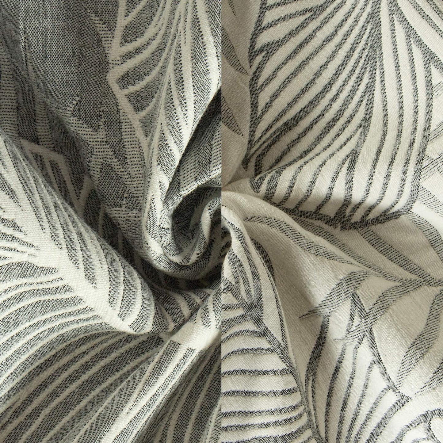 NTBAY 3 Layers Cotton Muslin 88x92 Queen Bed Blanket, Super Soft Breathable Thermal Yarn Dyed Quilt for Adults, Perfect Lightweight Blanket for Couch Sofa Bed All Seasons, Dark Grey Leaf