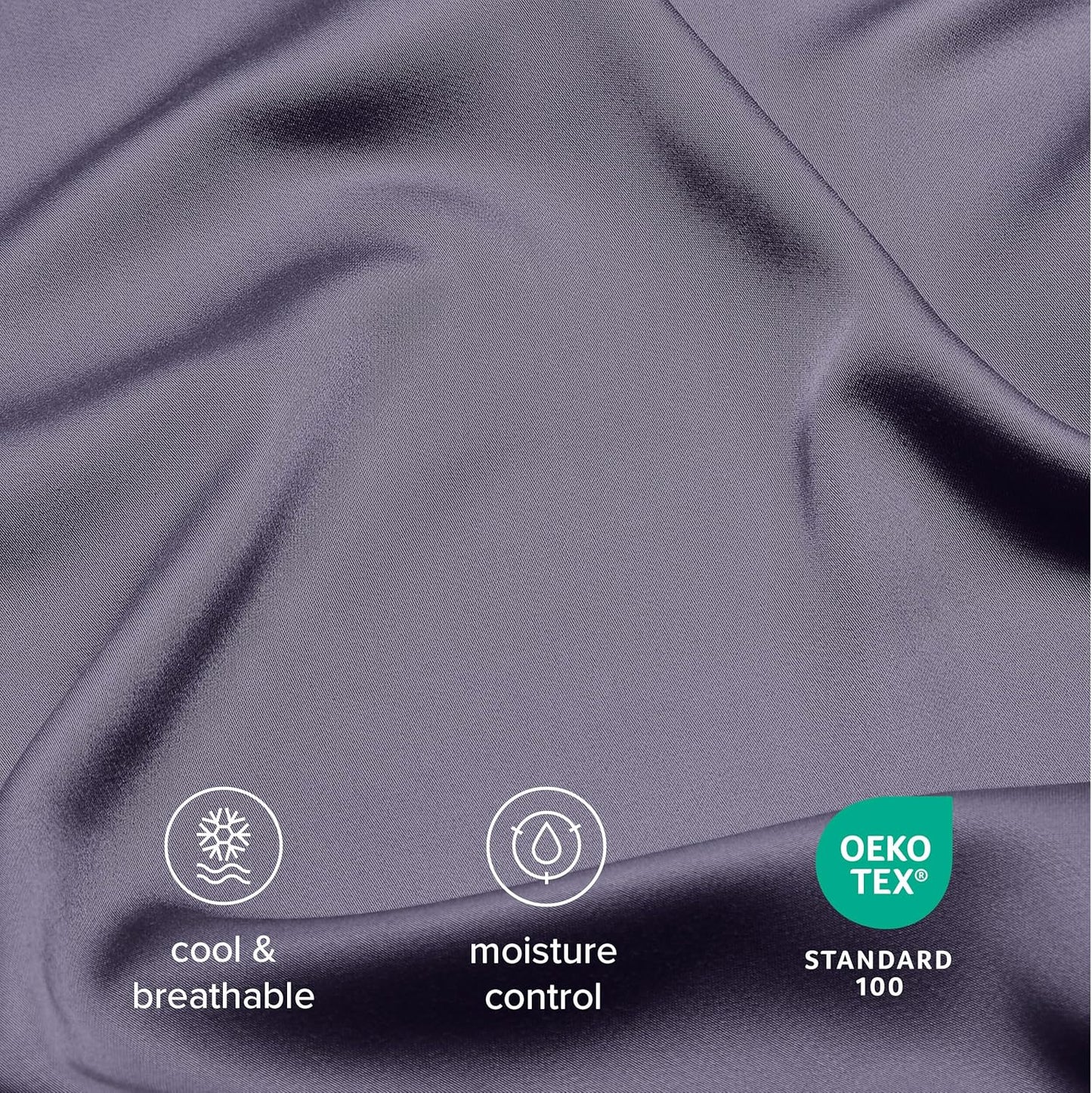 Bare Home 100% Rayon Made from Bamboo Queen Sheet Set - 4 Piece Bedding Set - Deep Pockets - Breathable - Easy Fit - Bedding Sheets & Pillowcases (Queen, Dusty Purple)