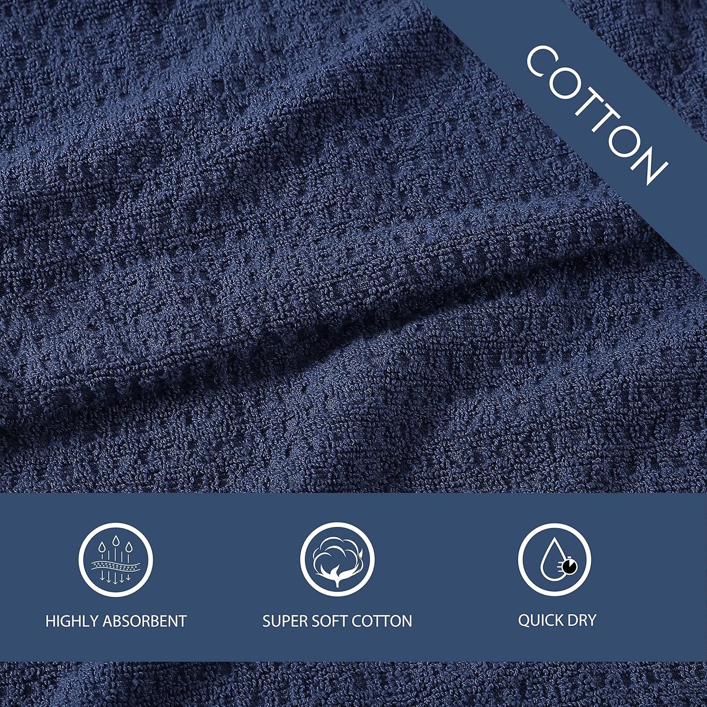 Tommy Bahama - Washcloths, Soft & Absorbent Cotton Towels, Low Linting & Fade Resistant, Oeko-Tex Certified (Northern Pacific Dark Blue, 12 Piece)
