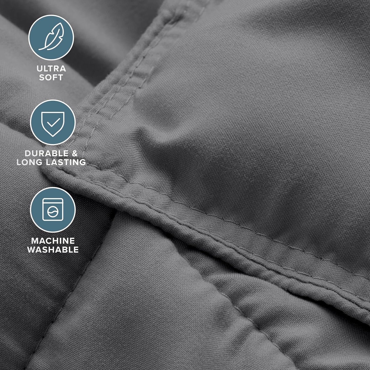 Bare Home Comforter Set - Full Size - Ultra-Soft - Goose Down Alternative - Premium 1800 Series - All Season Warmth (Full, Grey)
