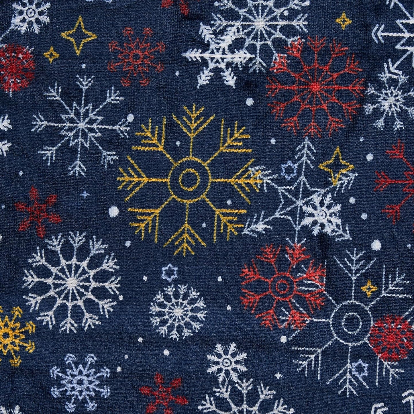 Fleece/Sherpa Christmas Throw - Super Soft Holiday Printed Blanket for Couch, Chair, or Bed - Cozy, Luxurious Plush - 50" x 60", New Snowflake