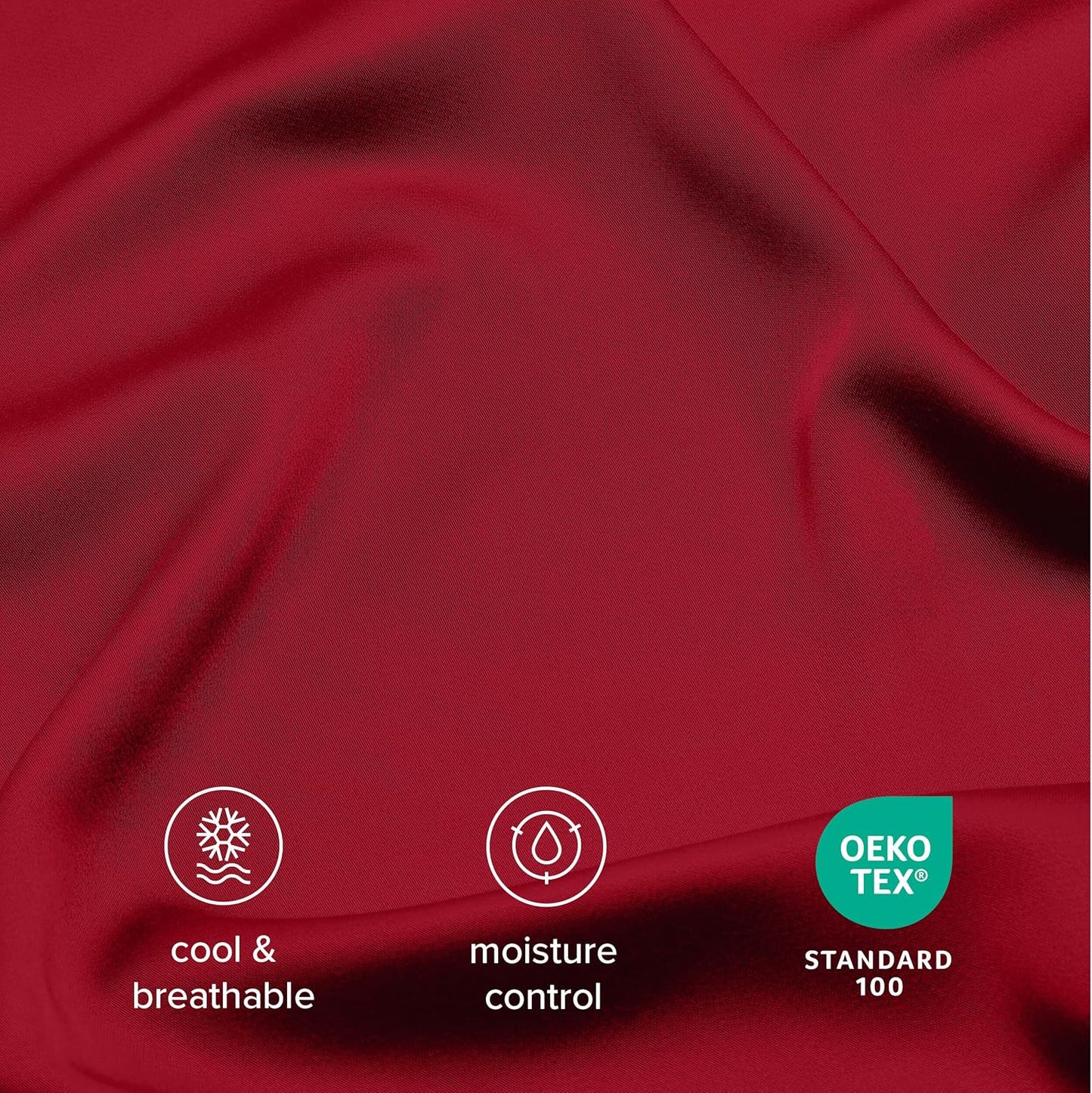 Bare Home 100% Rayon Made from Bamboo Twin XL Sheet Set - 3 Piece Bedding Set - Deep Pockets - Breathable - Easy Fit - Bedding Sheets & Pillowcases (Twin XL, Red)