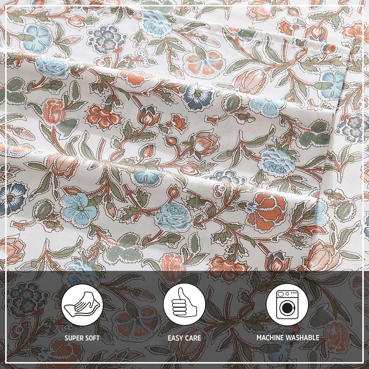 Wrangler - Twin Bed Sheets, Ultra-Soft & Lightweight Bedding with Matching Pillowcase, Lightweight Bed Set for All Season Comfort, Oeko-Tex Certified (Westward Floral Beige)