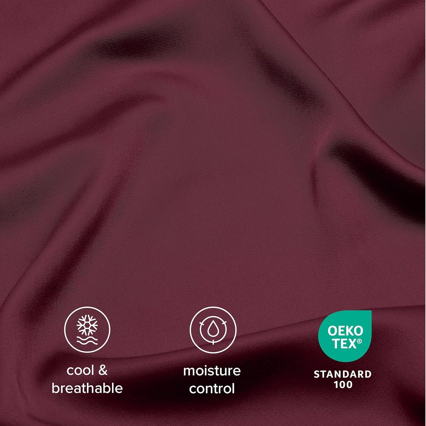 Bare Home 100% Rayon Made from Bamboo King Sheet Set - 4 Piece Bedding Set - Deep Pockets - Breathable - Easy Fit - Bedding Sheets & Pillowcases (King, Burgundy)