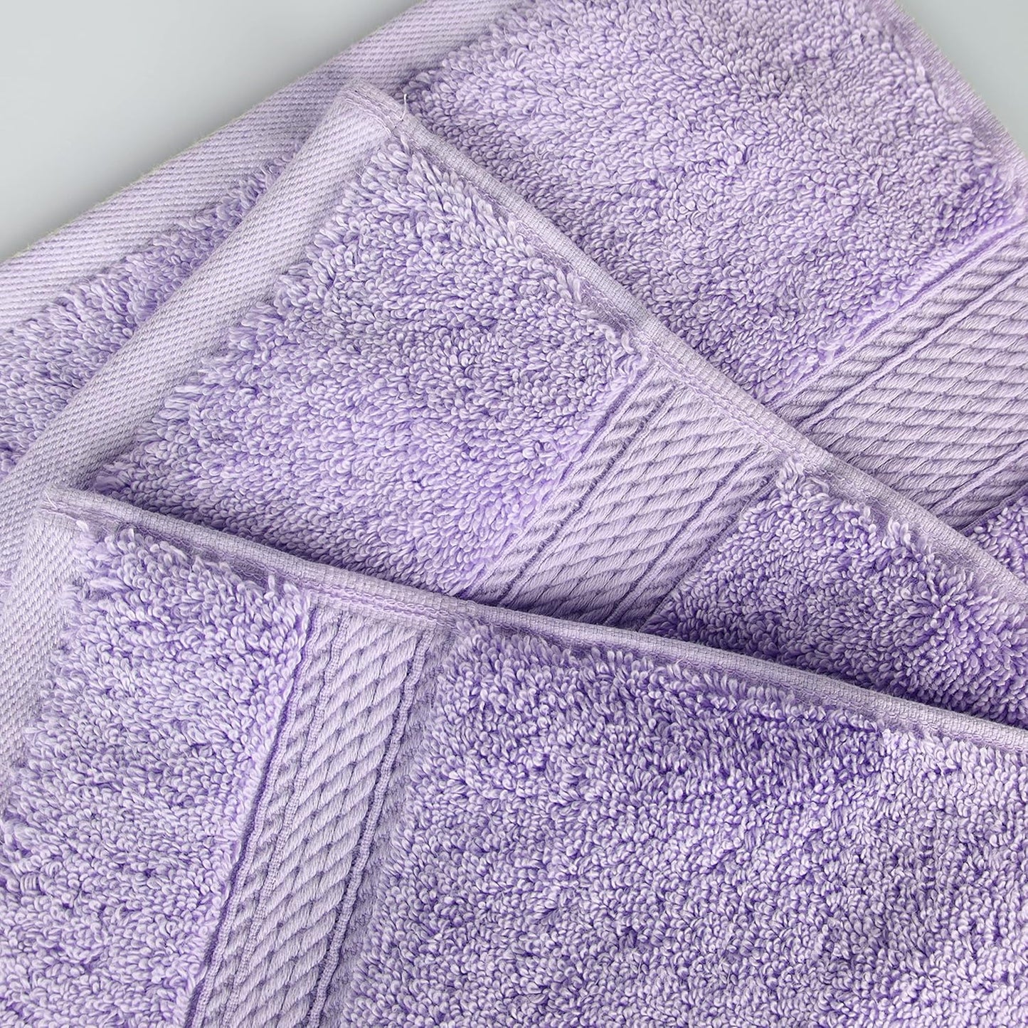 Superior Egyptian Cotton Pile Bath Sheet Set of 2, Ultra Soft Luxury Towels, Thick Plush Essentials, Absorbent Heavyweight, Guest Bath, Hotel, Spa, Home Bathroom, Shower Basics, Purple