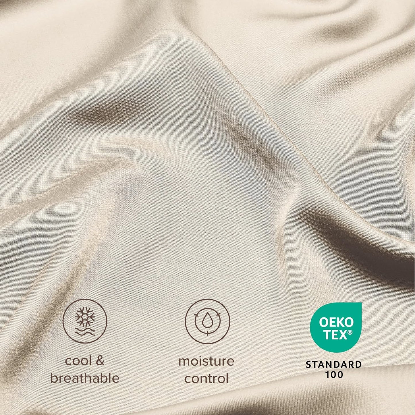 Bare Home 100% Rayon Made from Bamboo Twin Sheet Set - 3 Piece Bedding Set - Deep Pockets - Breathable - Easy Fit - Bedding Sheets & Pillowcases (Twin, Sand)