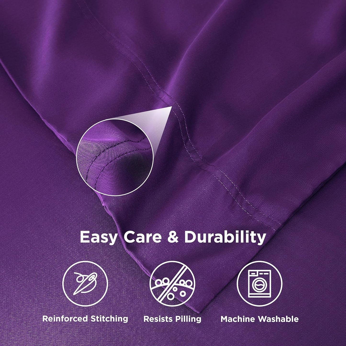 Bedsure Pillow Cases Queen, Cooling Pillow Cases, Rayon Derived from Bamboo Plum Pillowcases Queen Size Set of 2, Silky Soft & Breathable Bedding Pillow Covers with Envelope Closure, 20x30 Inches