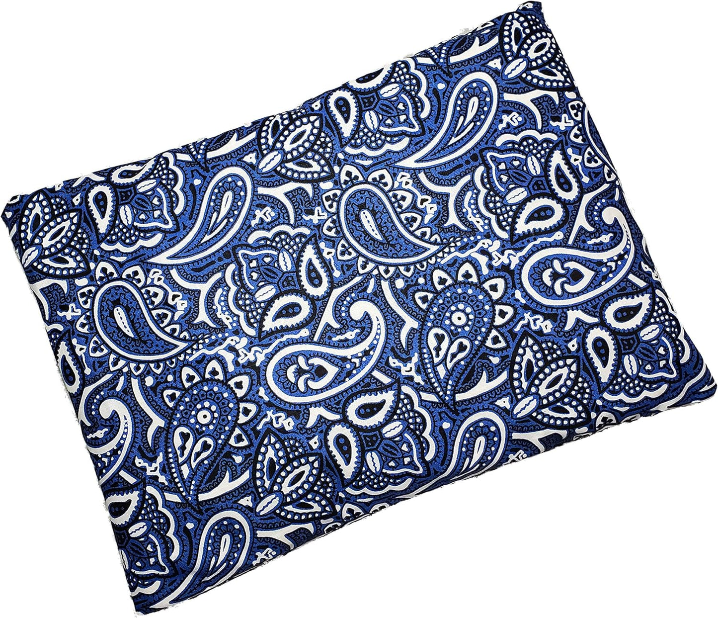 Microwavable Corn Filled Heating Pad and Cold Pack/Washable 100% Cotton Cover (Bandana - Navy, 7.5in W x 11in L)