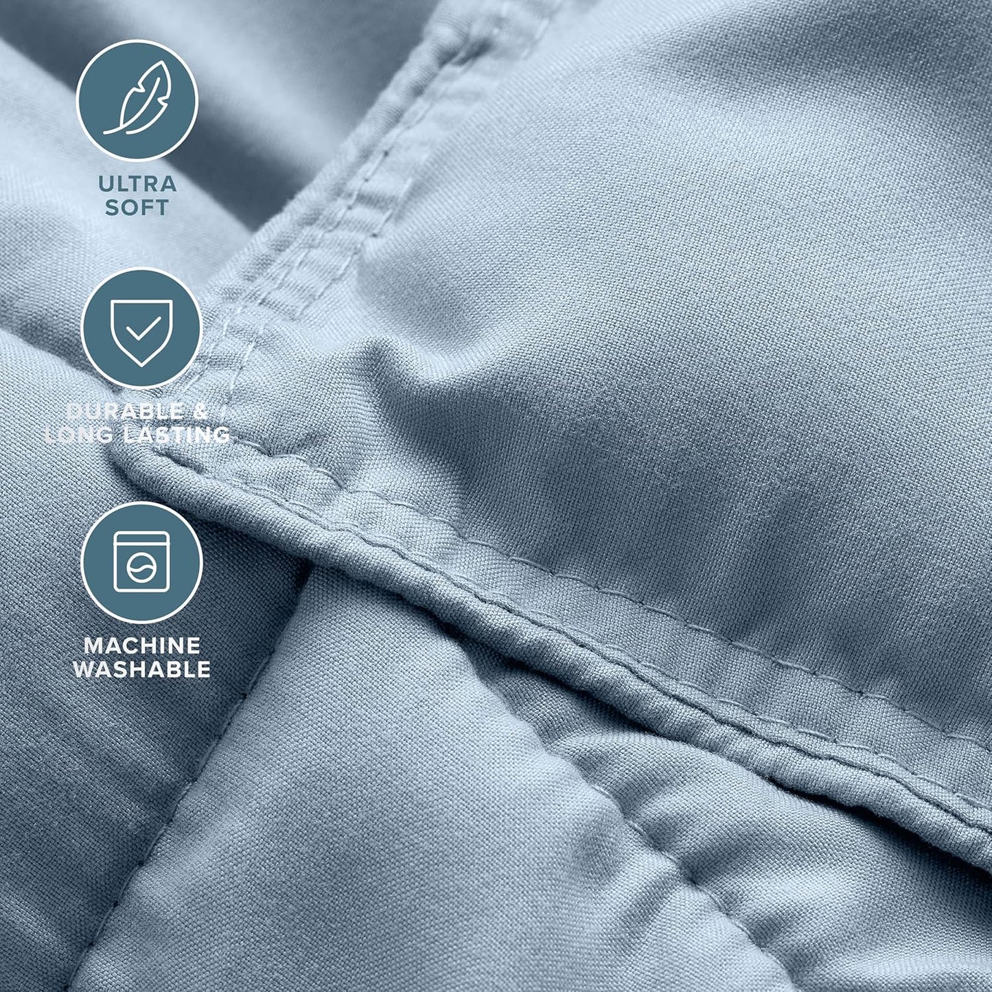 Bare Home Comforter Set - Queen Size - Ultra-Soft - Goose Down Alternative - Premium 1800 Series - All Season Warmth (Queen, Dusty Blue)